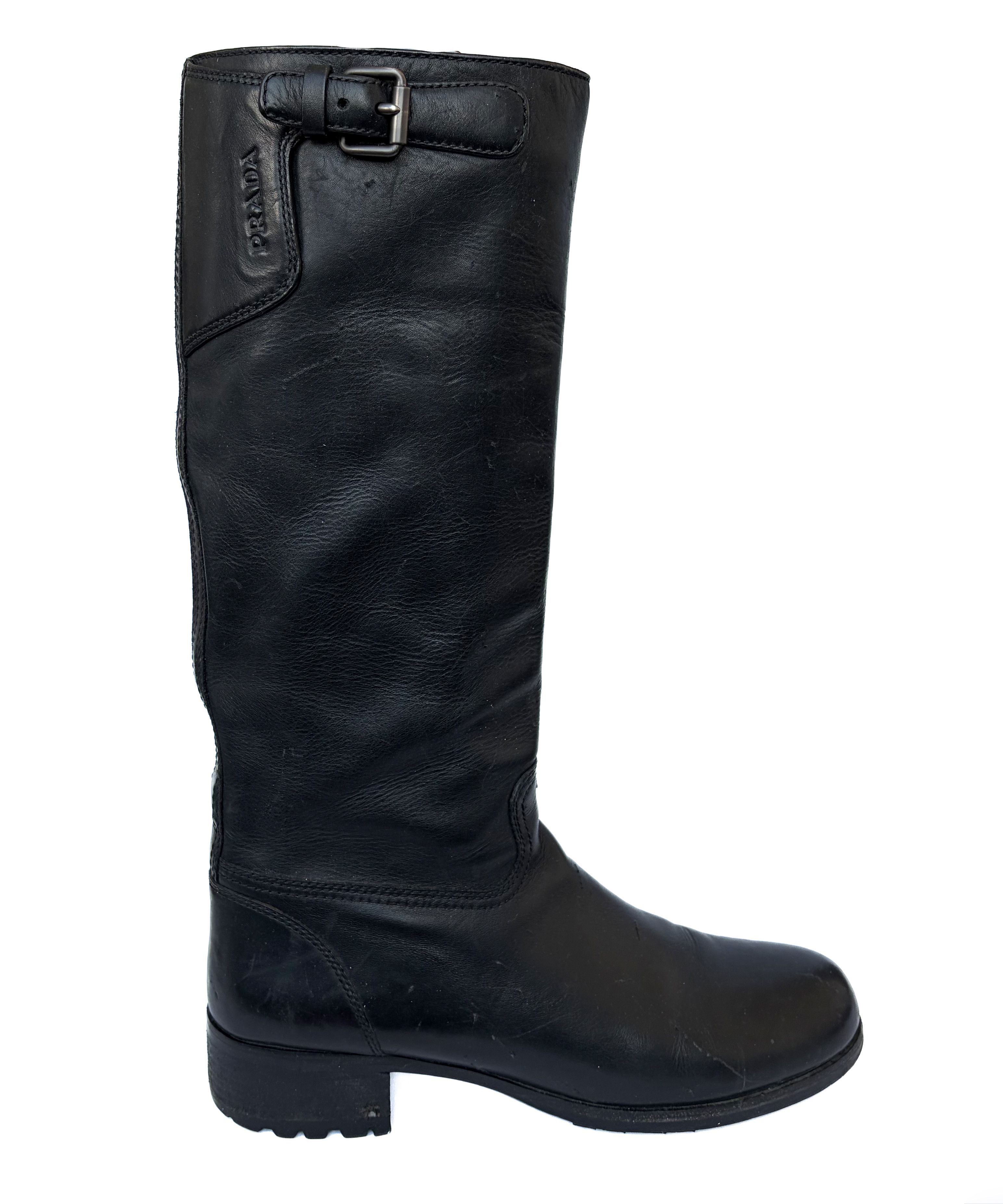 Prada PRADA Boots 1999 Leather Black Zip Logo Vintage Size 41 Size US 11 / IT 41 - 4 Thumbnail