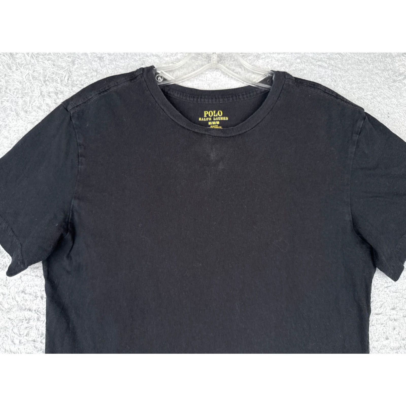 Ralph Lauren VINTAGE Polo Ralph Lauren Shirt Men Medium Black Crew Neck Short Sleeve Cotton Slim READ Size US M / EU 48-50 / 2 - 4 Thumbnail