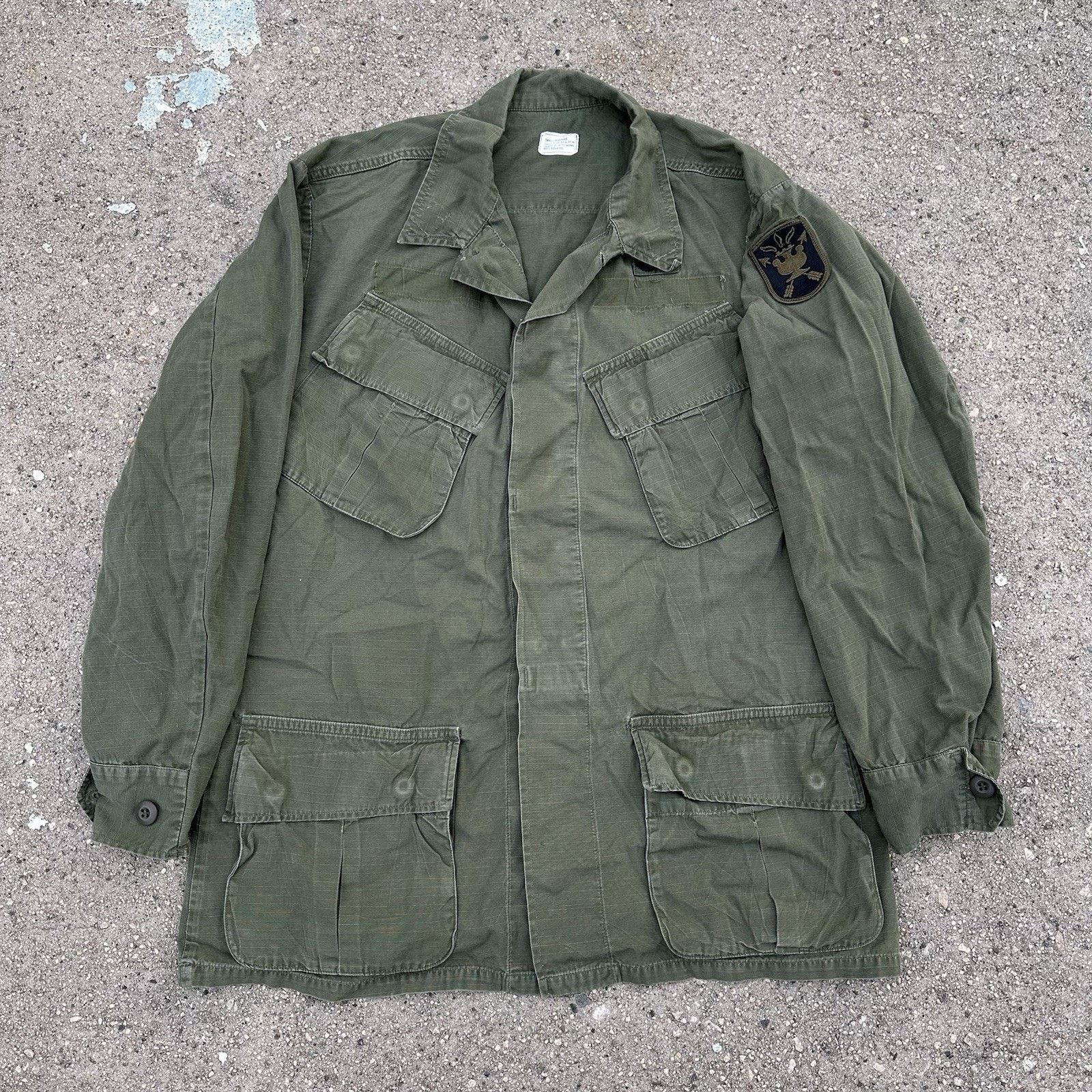 Vintage Vintage 60s OG-107 Rip Stop Poplin Slant Pocket Coat Vietnam Size US S / EU 44-46 / 1 - 1 Thumbnail