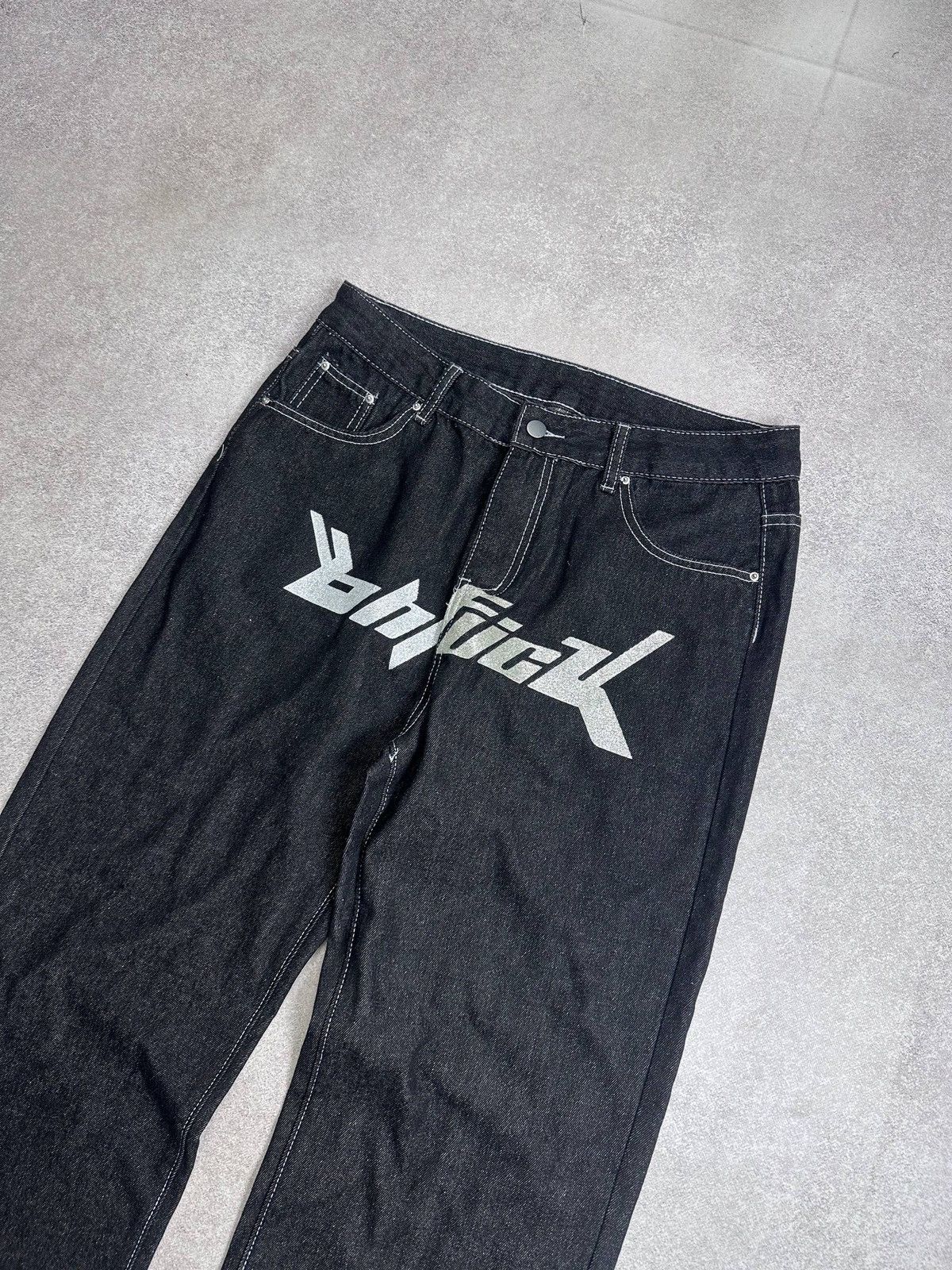 Japanese Brand Vintage Bjork Dollars Embroidery Baggy Jeans Pants M Size US 32 / EU 48 - 3 Thumbnail