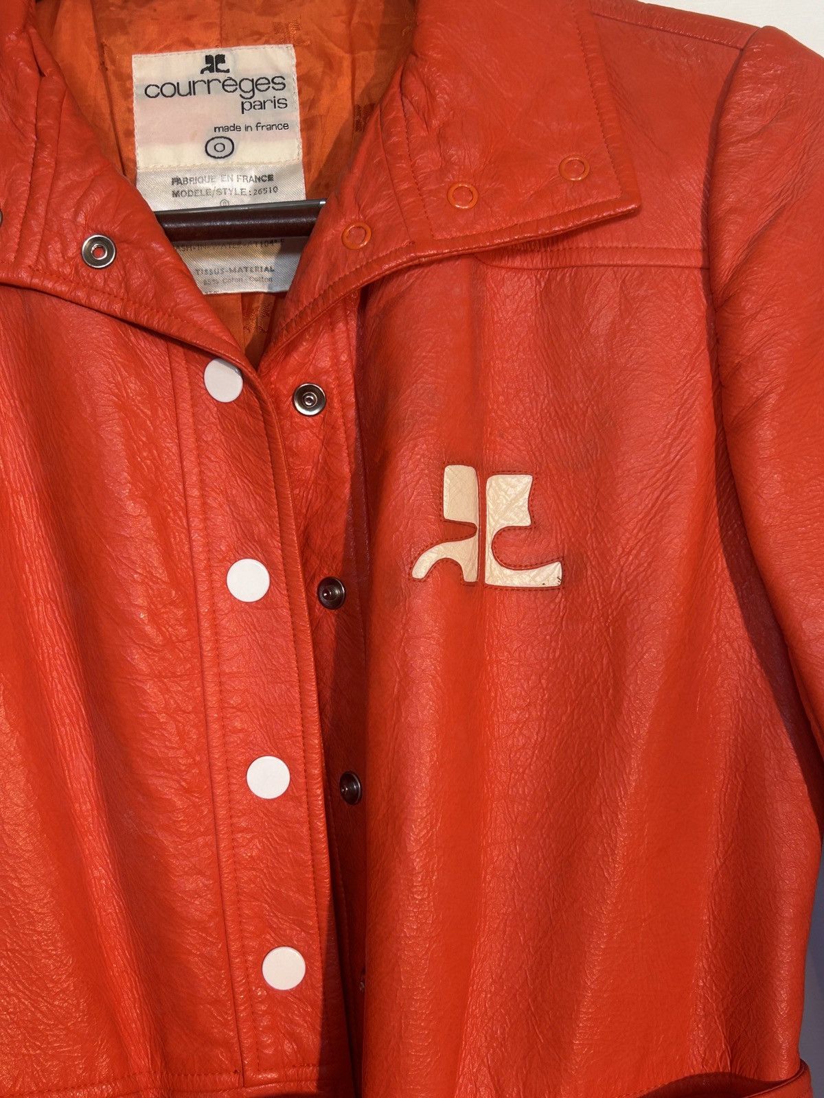 Courreges Courreges Paris Orange Vinyl Trench Coat Size XS / US 0-2 / IT 36-38 - 4 Thumbnail