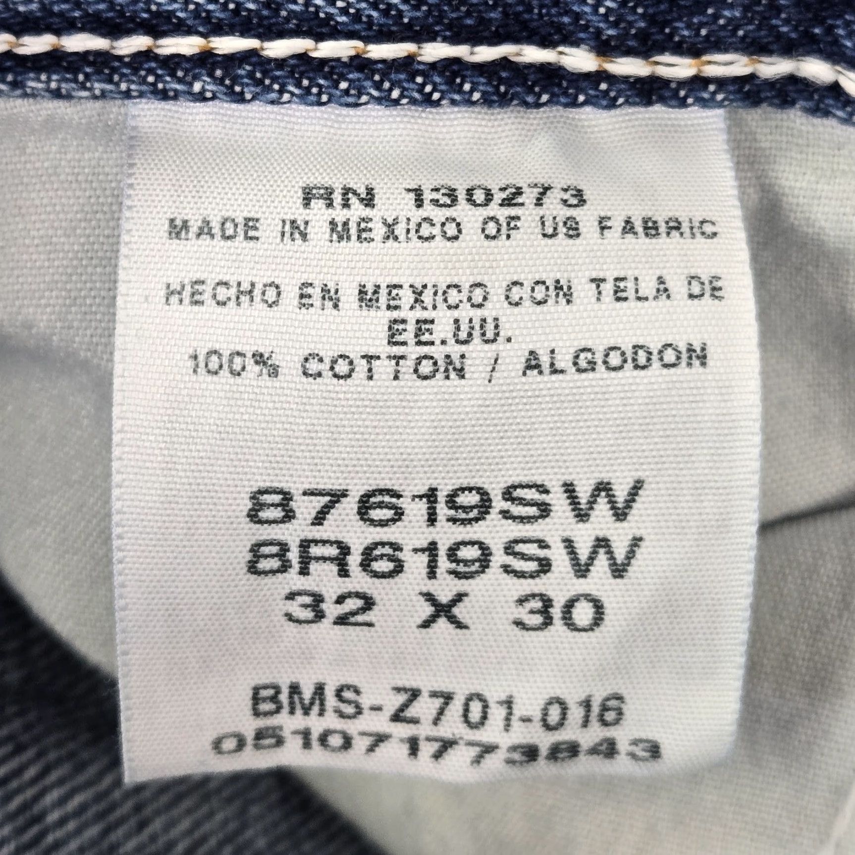 Rustler Men's Blue Denim Jeans 32x29 Regular Fit Straight Leg - Main Image