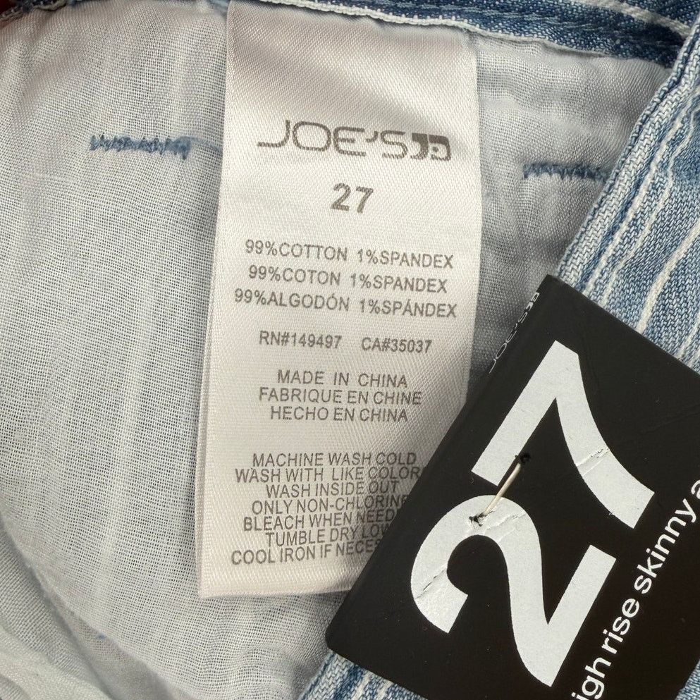 Joe's NWT Joe's Blake Stripe High-Rise Skinny Ankle Blue Jeans Size 27" / US 4 / IT 40 - 7 Thumbnail