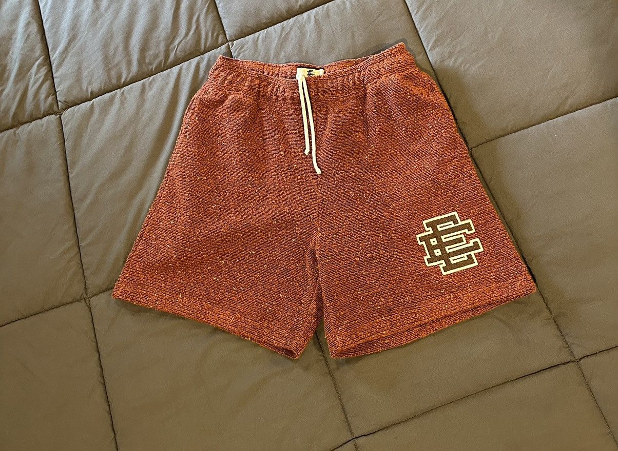 ERIC EMANUEL BROWN BOUCLE SHORTS LARGE