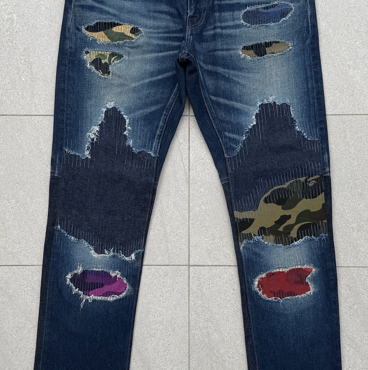 Bape BAPE Type-05 Slim Taper Denim Distressed Jeans Size US 34 / EU 50 - 4 Thumbnail