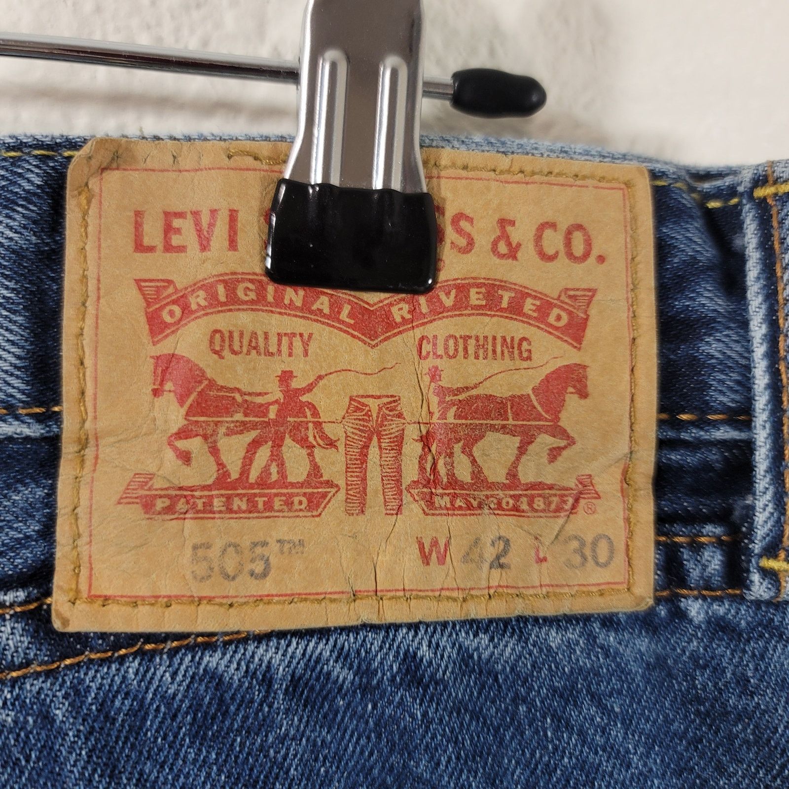 Levi's Levi's 505 Blue Denim Jeans Size 42 Flat Front Size US 42 / EU 58 - 3 Thumbnail