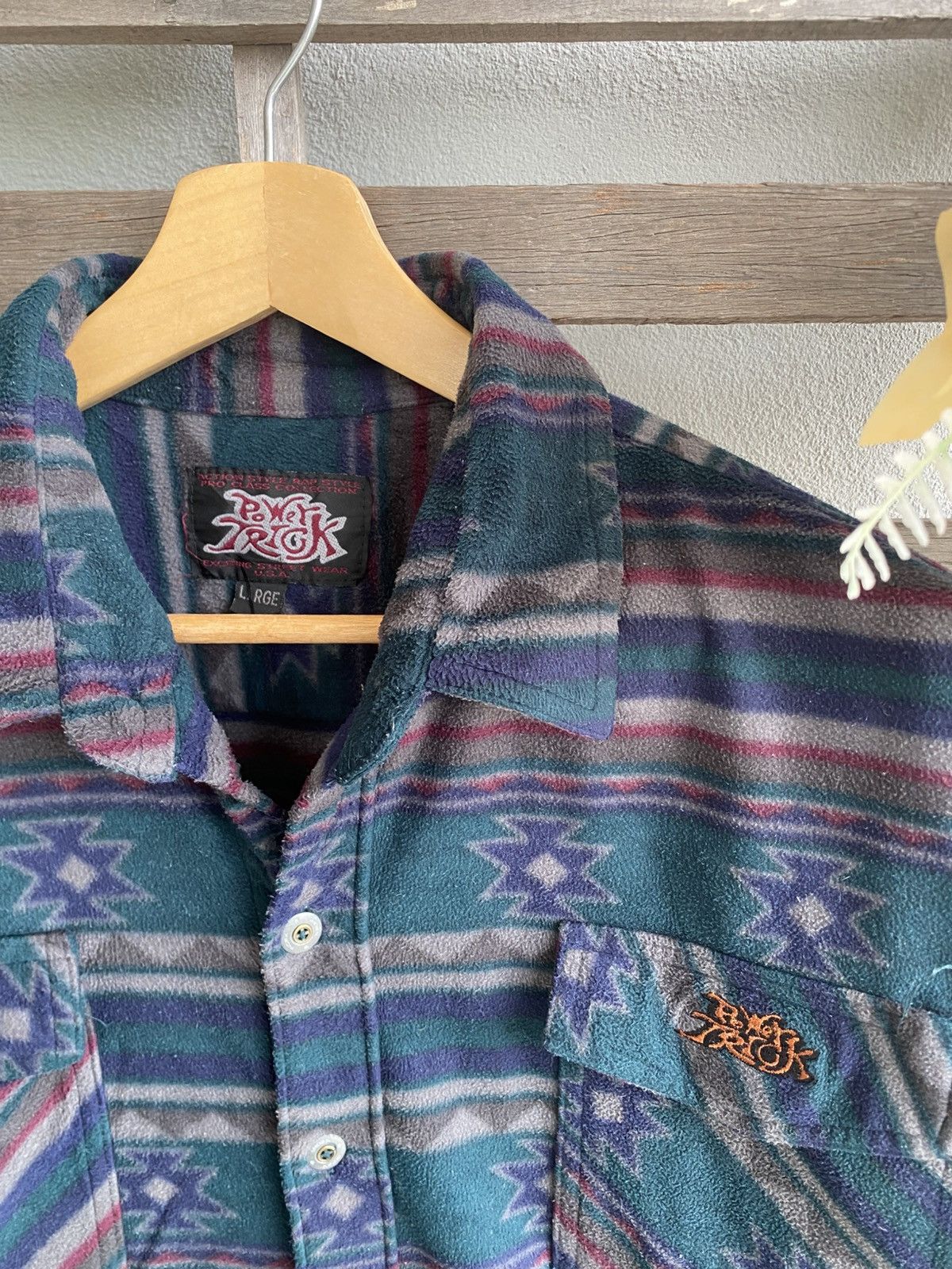Japanese Brand Vintage 90s Aztez Navajo Power Trick Shirt Button Size US L / EU 52-54 / 3 - 1 Thumbnail