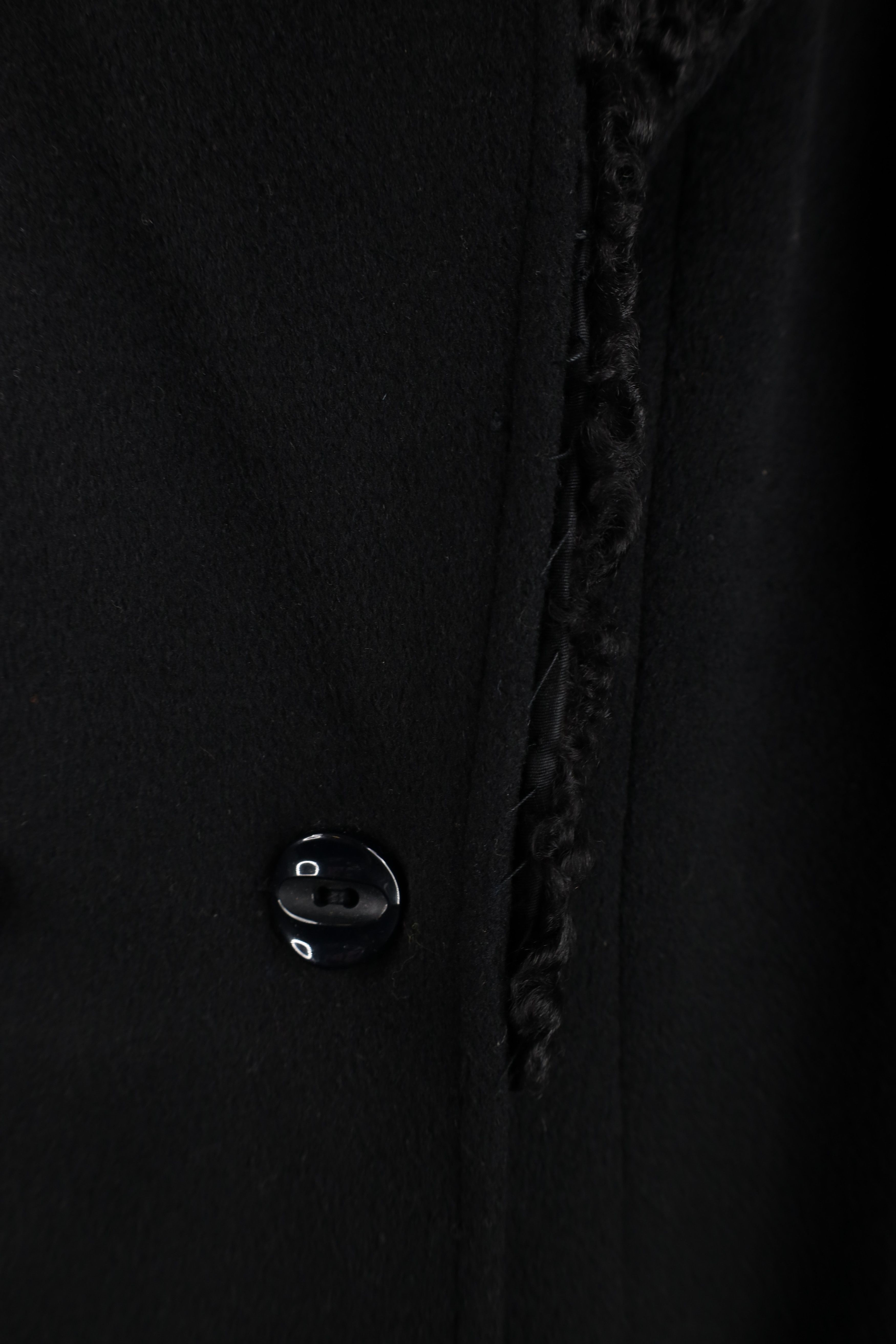 Vintage Vintage 80s 90s Mod Velvet Wool Overcoat Jacket Black USA Size L / US 10 / IT 46 - 4 Thumbnail
