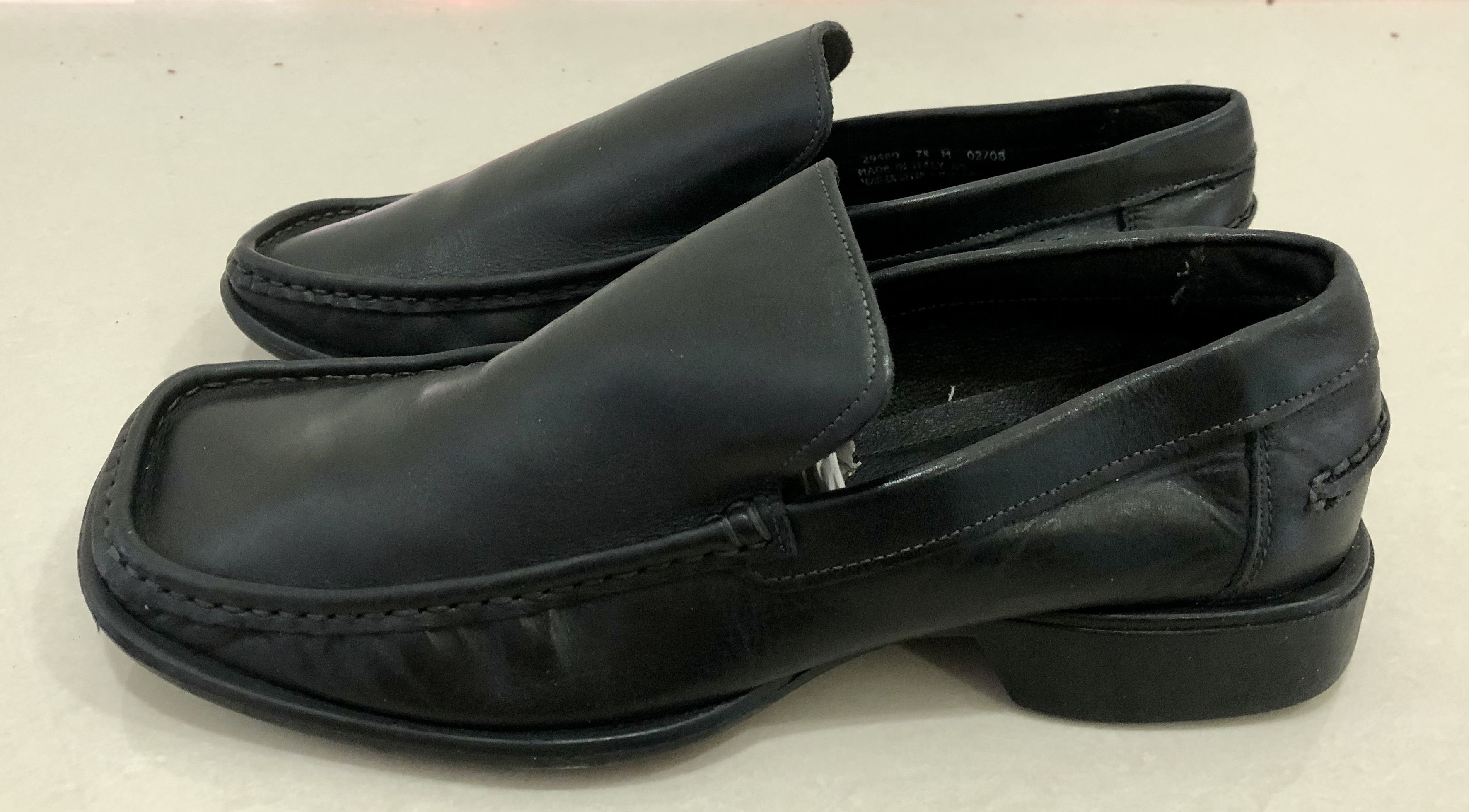 Archival Clothing x Bostonian Loafer Leather Shoes Made In Italy in Black, Men's (Size 7.5)