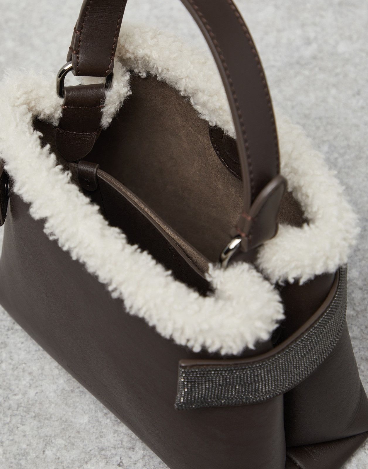 Brunello Cucinelli o1la1rc1a0225 Size: OS / Leather Bag in Brown Size ONE SIZE - 3 Thumbnail