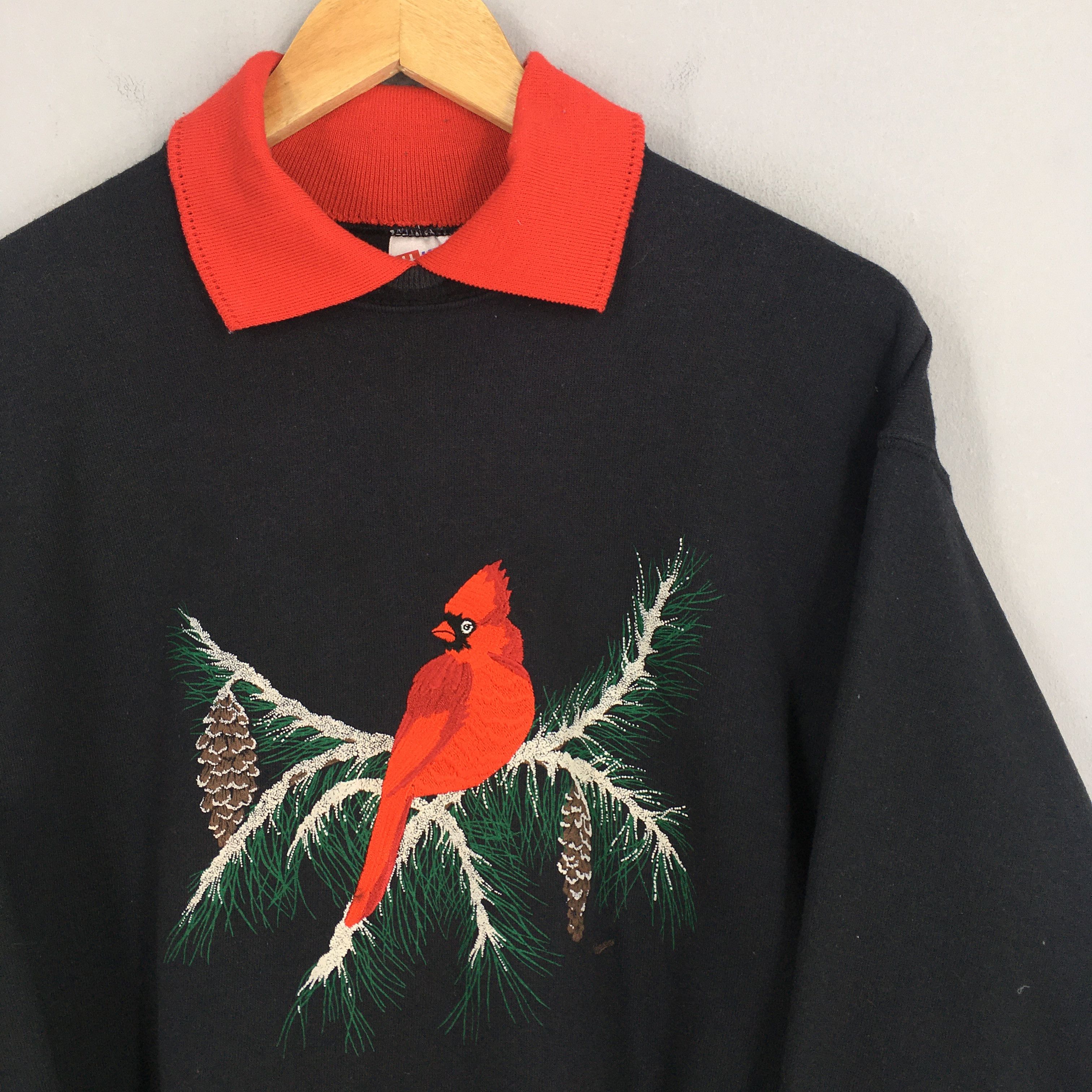 Hanes × Vintage Vintage 90s Morning Suns Cardinal Bird Sweatshirt Medium Size US M / EU 48-50 / 2 - 2 Thumbnail