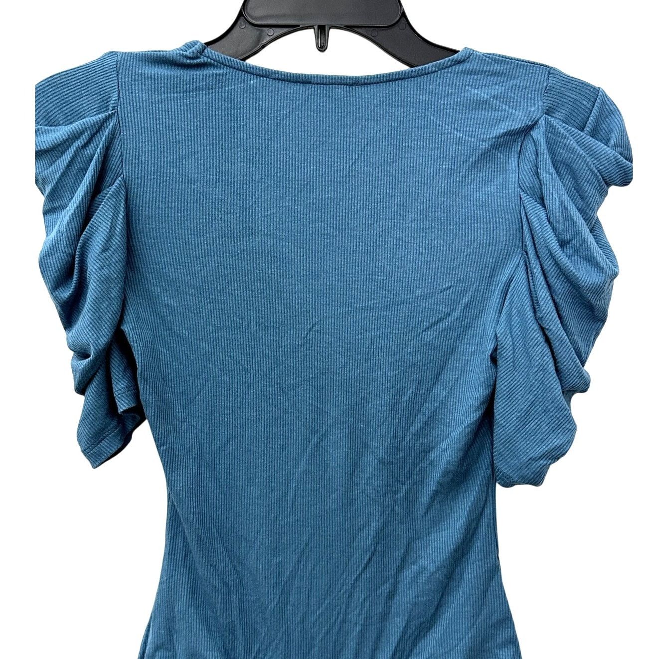 Free People Free People Bodysuit Short Sleeves Ruffled Blue Women's XS Size XS / US 0-2 / IT 36-38 - 6 Thumbnail