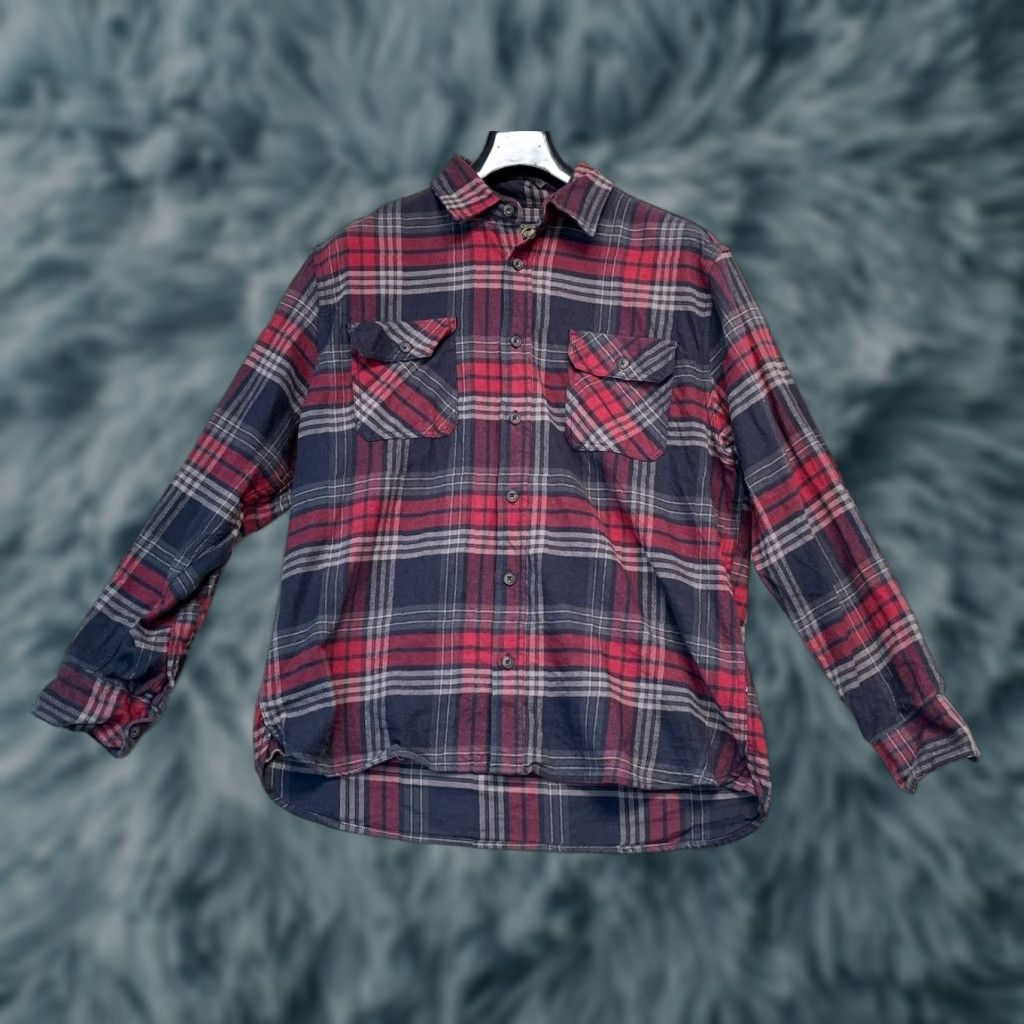 Vintage JACHS Shirt Mens XL Red Black Gray Plaid Heritage Flannel Long Sleeve Button-Up Pockets Stretch Casual Regular Men Size US XL / EU 56 / 4 - 1 Thumbnail