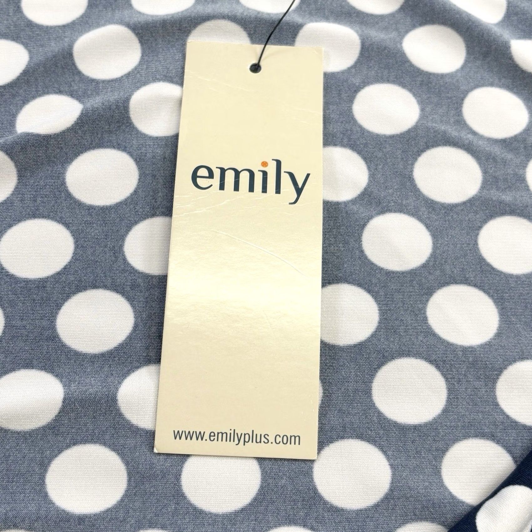 Vintage VINTAGE Emily Kayla Rouched Off The Shoulder Top UK20 Navy White Polka Dot Women’s New Size 3XL / US 20-22 - 5 Thumbnail