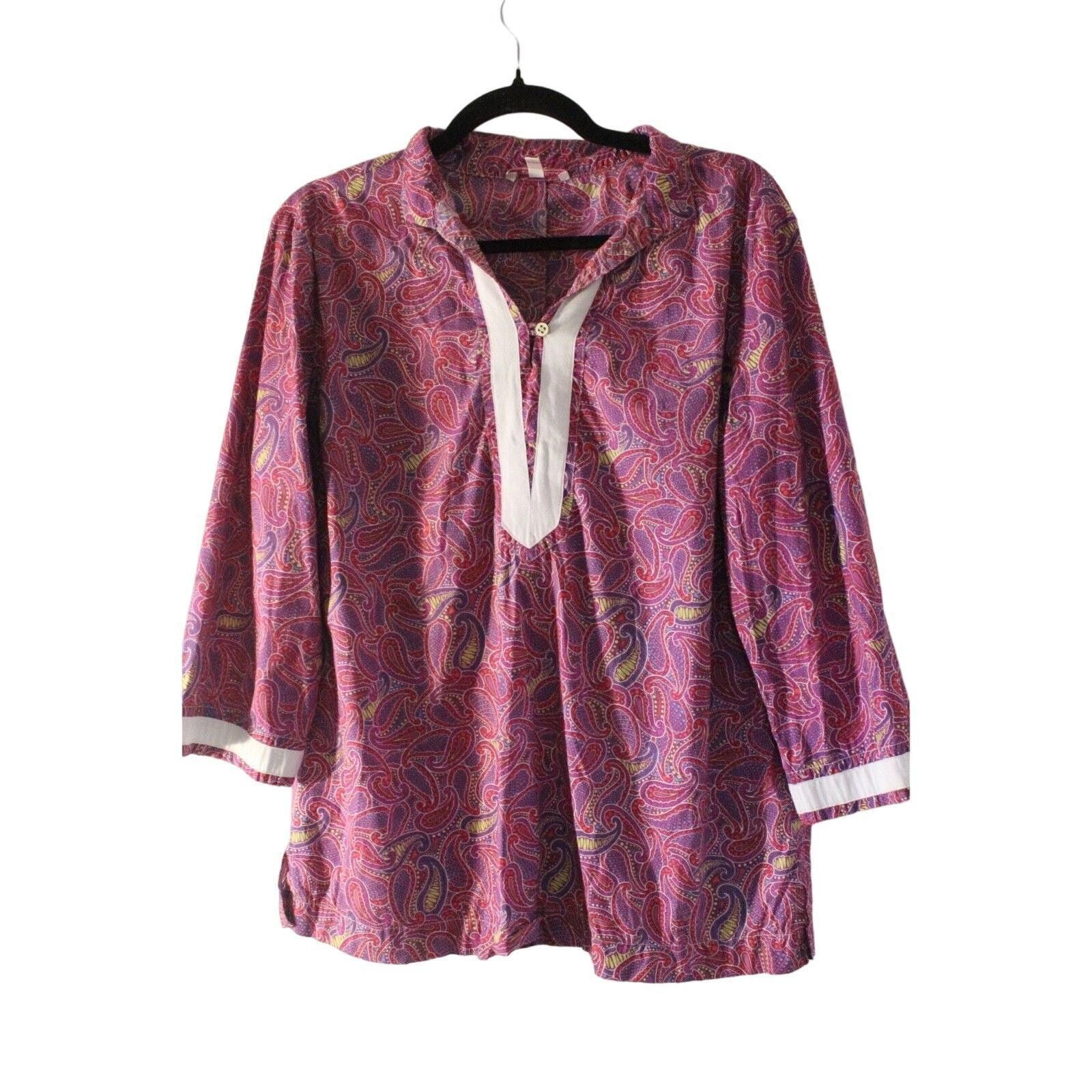 Peter Millar Peter Millar Women's Pink Paisley Tunic Top Size M Size M / US 6-8 / IT 42-44 - 1 Preview