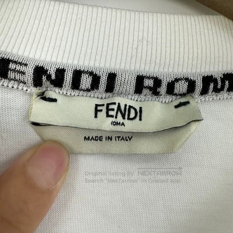Fendi Fendi White classic double F rhinestone logo short-sleeved Size XS / US 0-2 / IT 36-38 - 5 Thumbnail