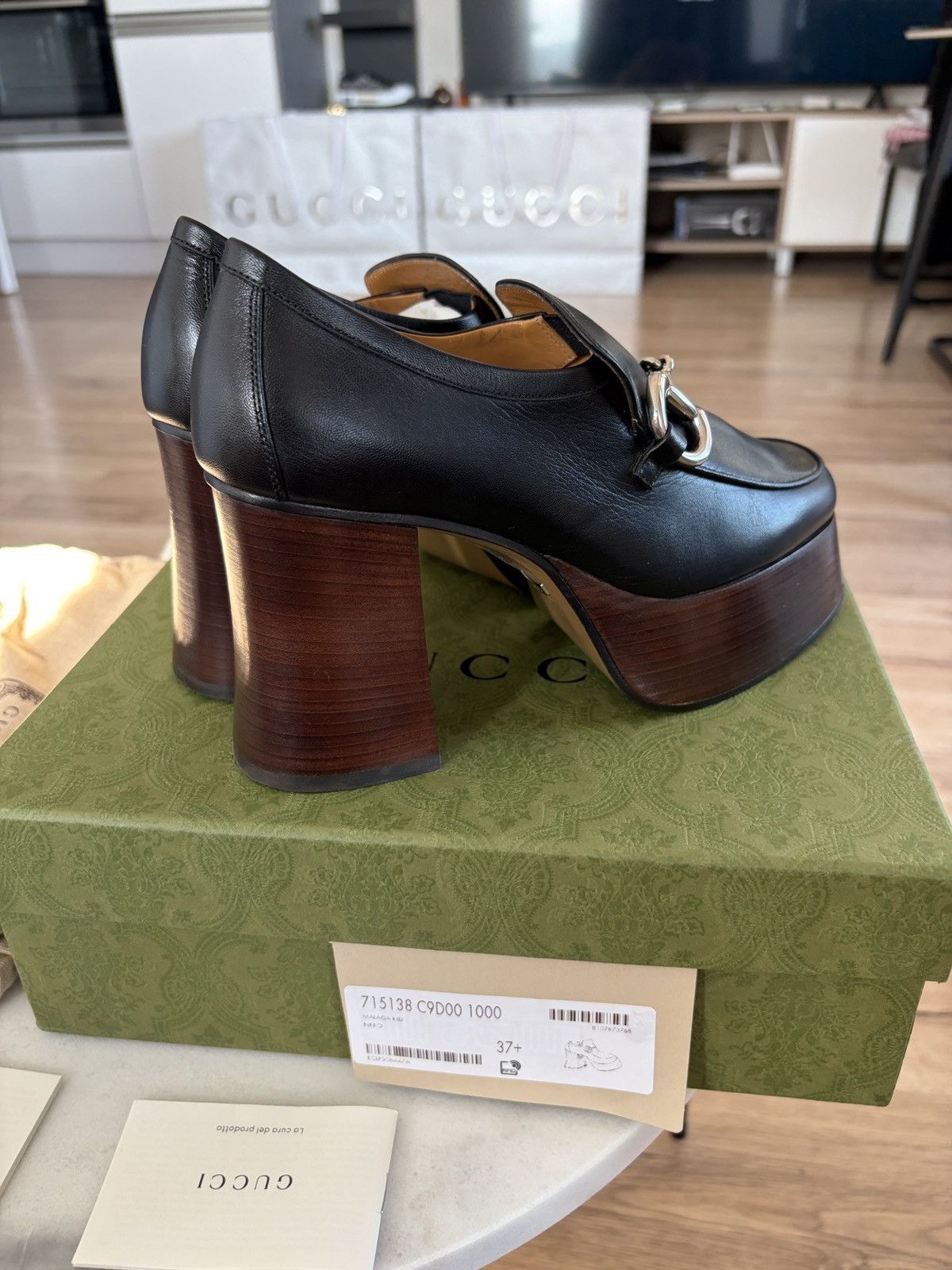 Gucci Gucci platform horsebit loafer blac Size US 7.5 / IT 37.5 - 8 Thumbnail