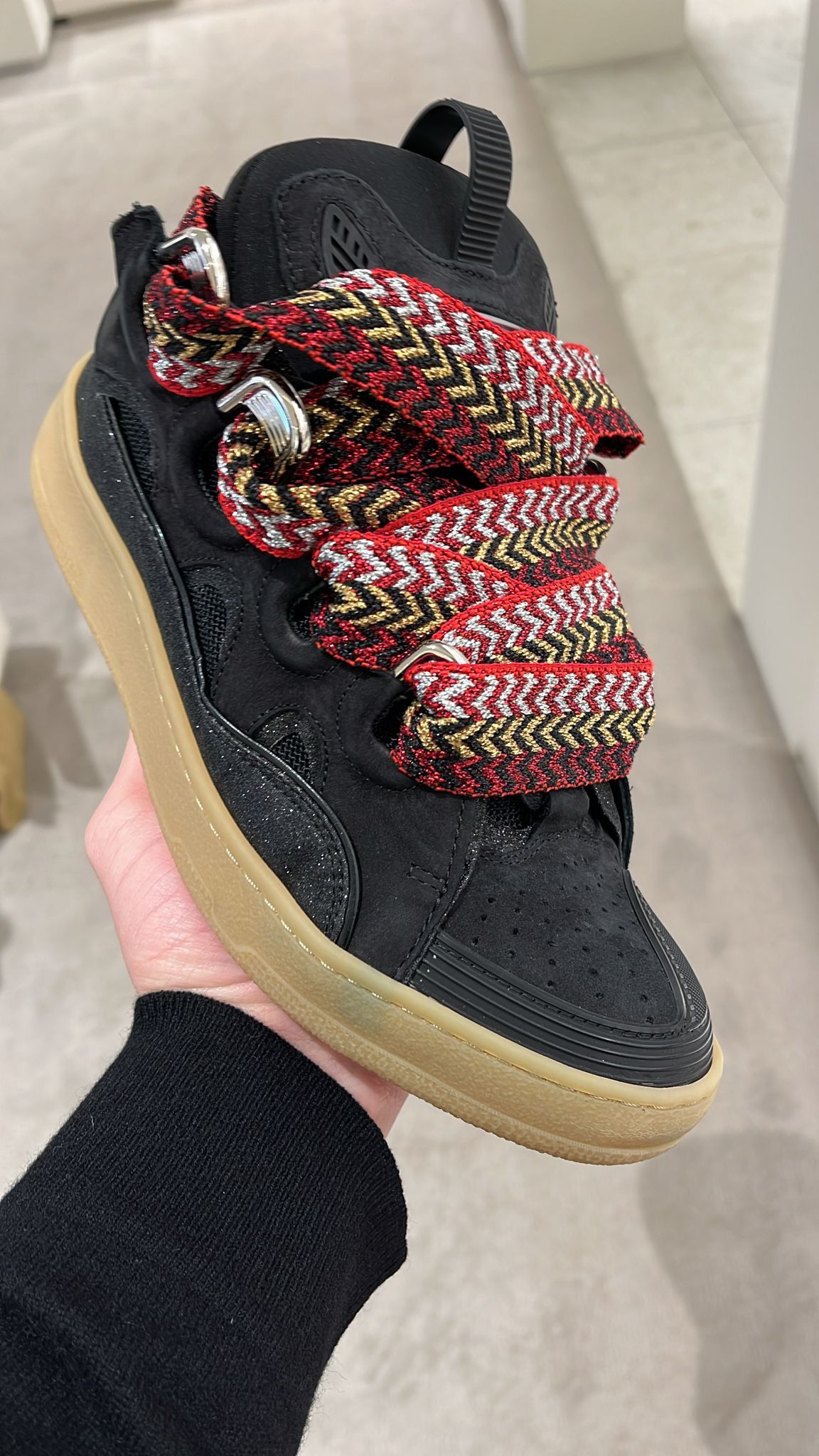 Lanvin oc11z0325 Curb Low Top Sneakers in Black Size US 13 / EU 46 - 1 Thumbnail