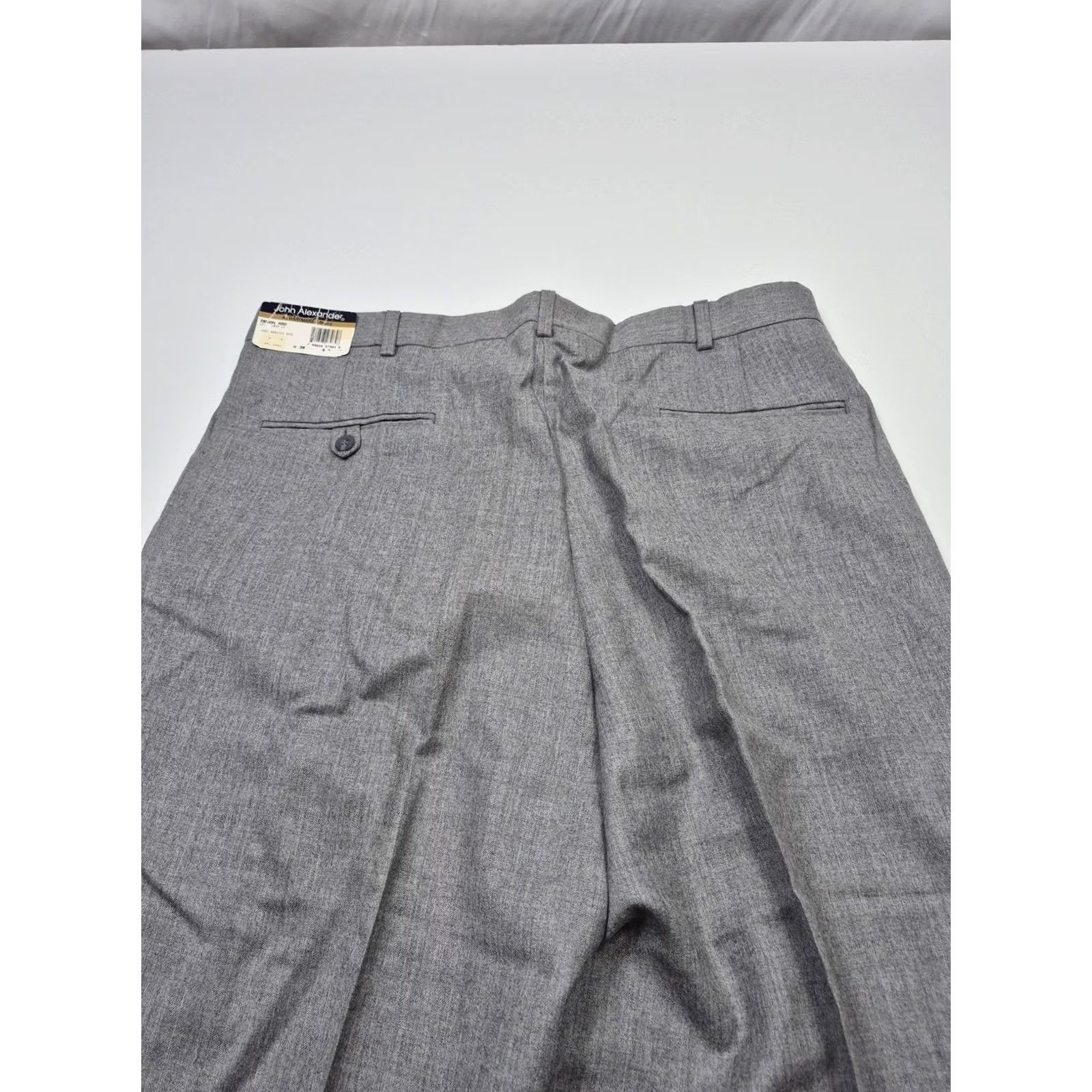 Vintage VTG John Alexander Dress Pants Mens 38x36 Gray Wool Pleated Classic Fit Unhemmed Size US 38 / EU 54 - 5 Thumbnail