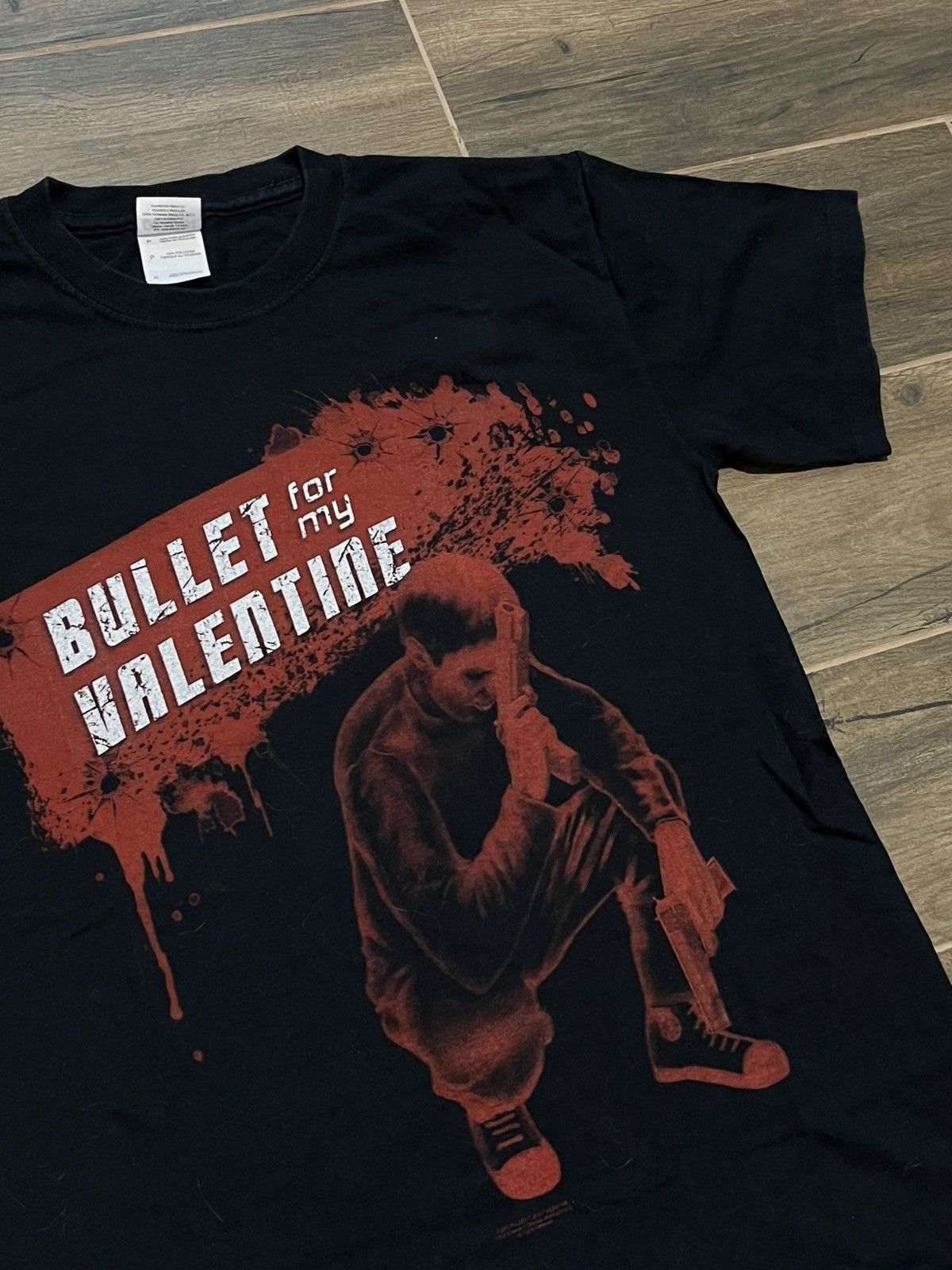 Band Tees × Vintage Vintage Bullet for my Valentine Black t shirt Y2K Size US M / EU 48-50 / 2 - 2 Thumbnail