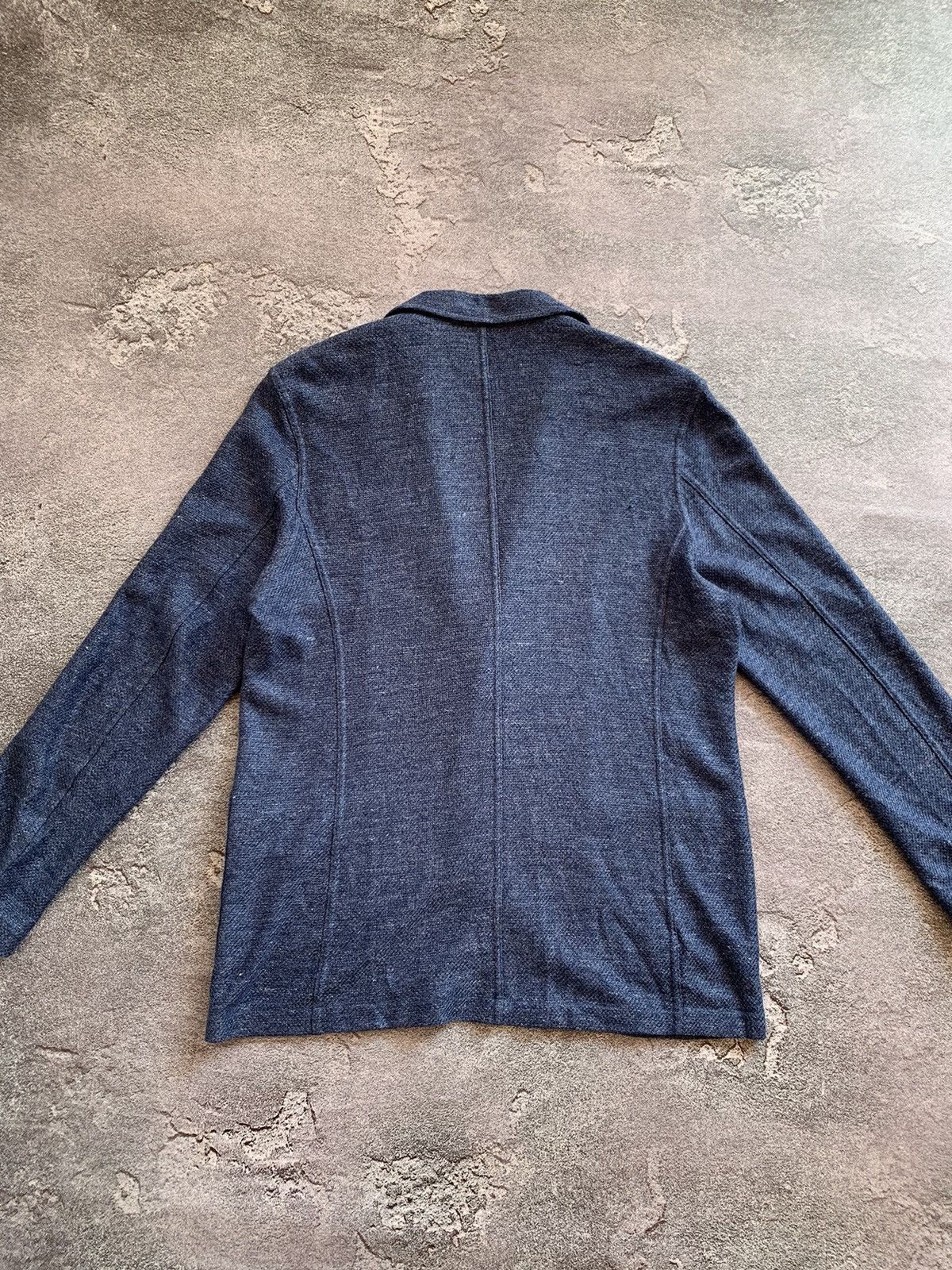 Altea Altea Alfonso Melange 100% Linen Blue Blazer L Size Size 44S - 8 Thumbnail
