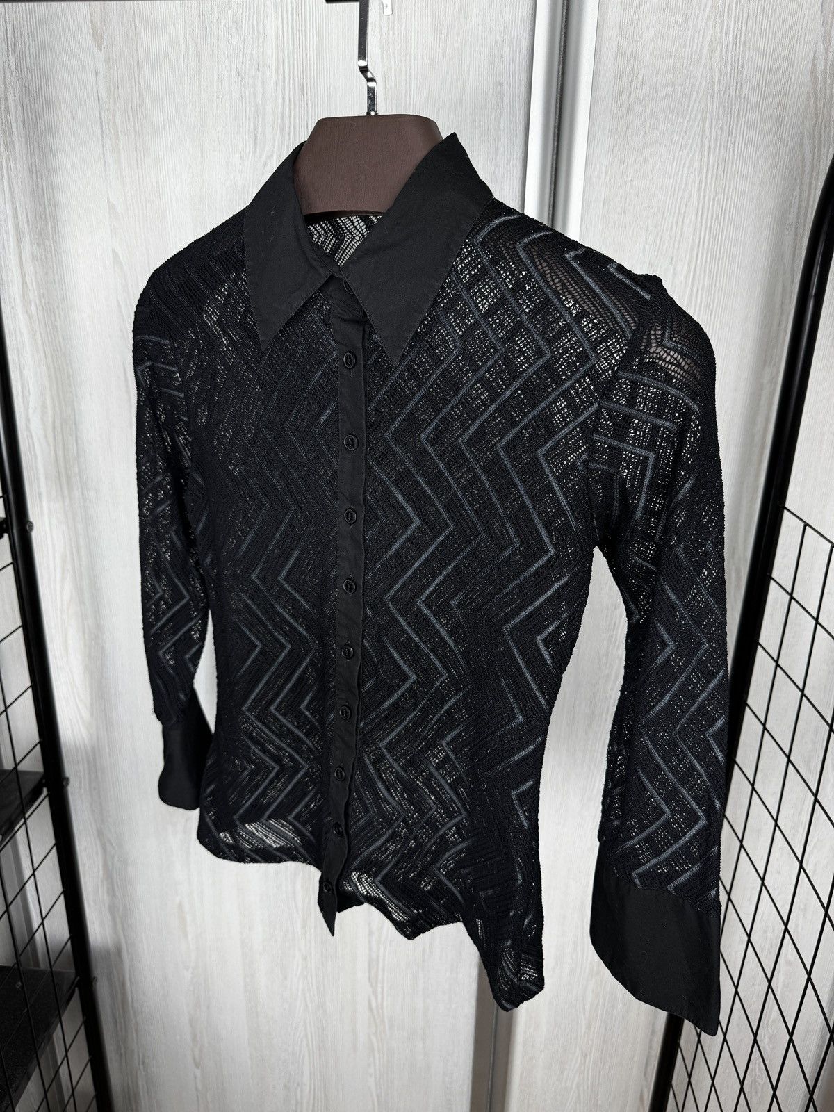 ANNE FONTAINE Anne Fontaine Paris black lace button up blouse luxury Size S / US 4 / IT 40 - 6 Thumbnail