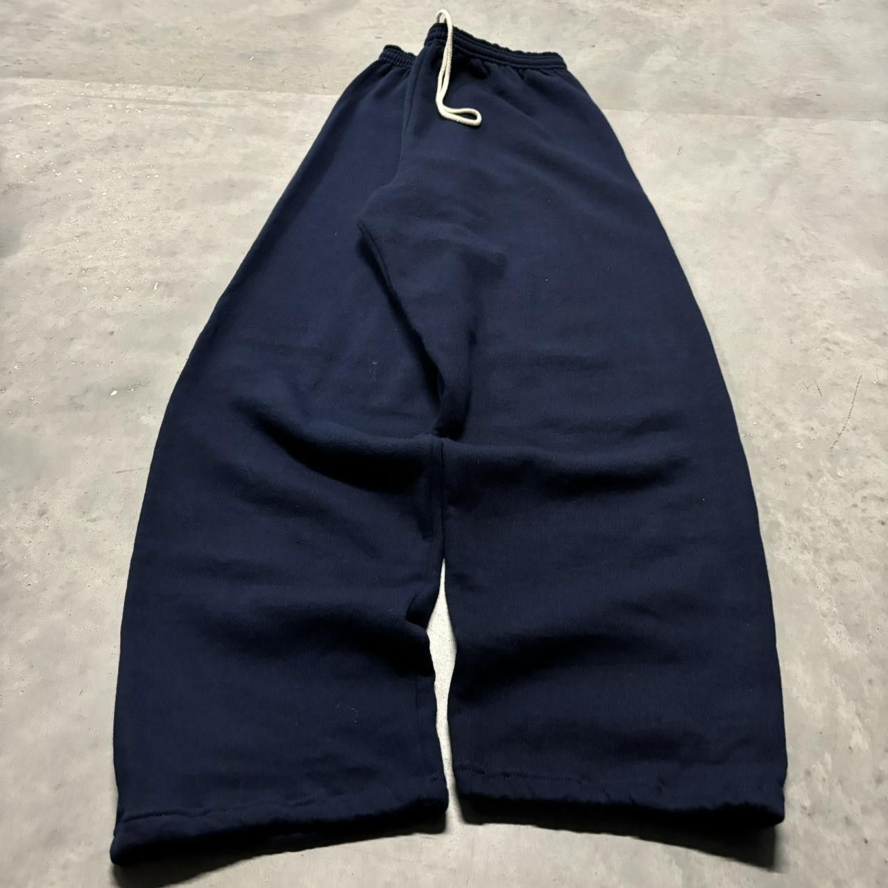 Japanese Brand × Vintage Crazy Vintage 90s Navy Blue Made In USA Essential Sweatpants! Size US 32 / EU 48 - 3 Thumbnail