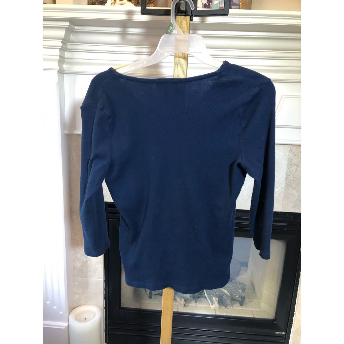 Chaps Chaps Women’s Navy Blue 3/4 Sleeve Crew Neck Blouse Size Lar Size L / US 10 / IT 46 - 2 Thumbnail