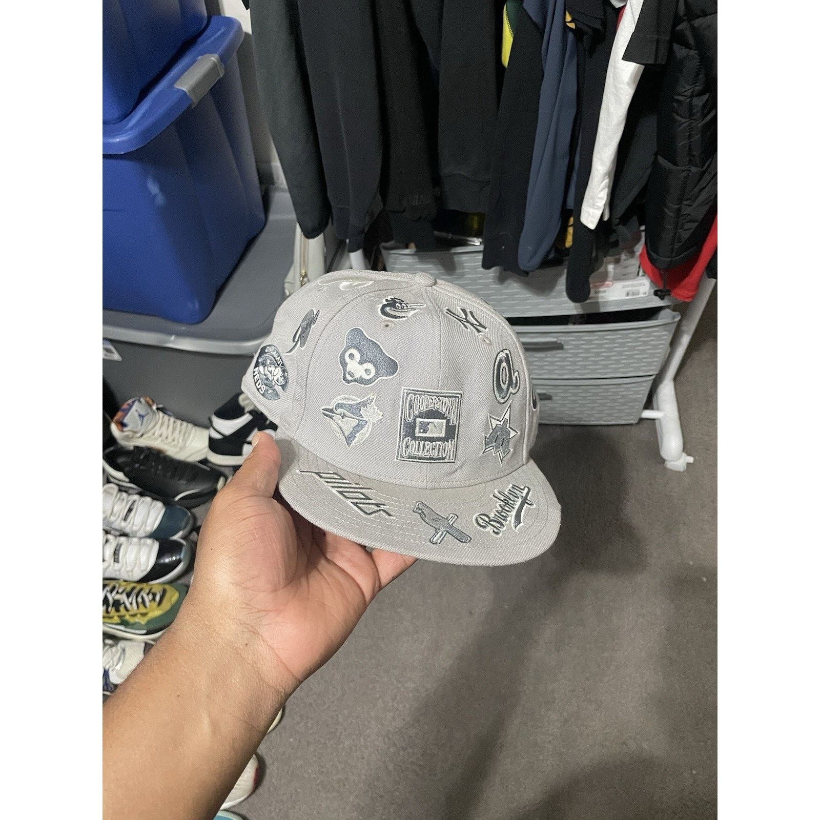 New Era Size 7 3/4- New Era 59Fifty Cooperstown Team Logos Gray Cap Size ONE SIZE - 1 Thumbnail
