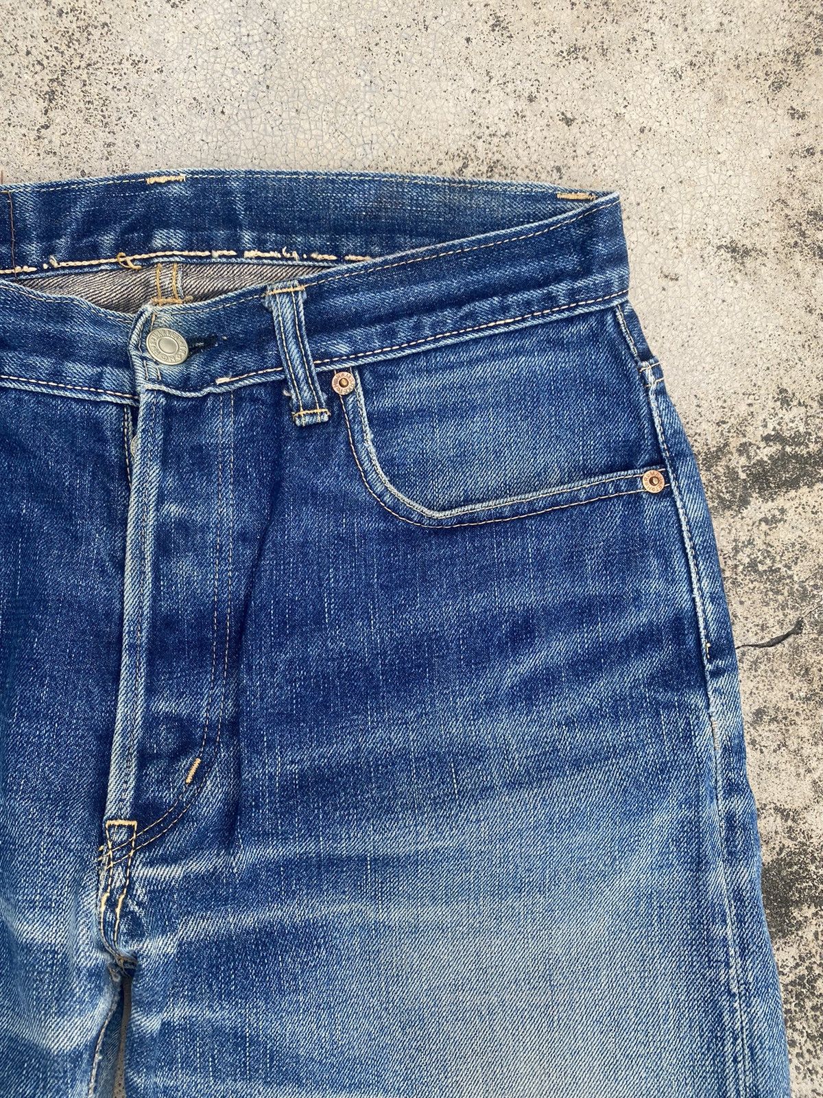 Blue Blue Japan × Japanese Brand × Le Grande Bleu (L.G.B.) Blue Blue Japan Distressed Selvedge Honeycomb Clawmark Denim Size US 29 - 3 Thumbnail