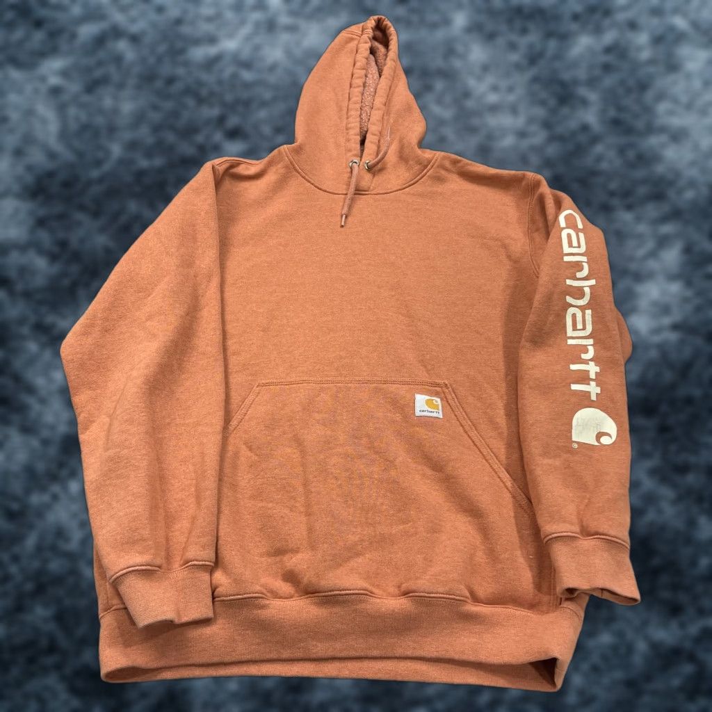 Carhartt Carhartt Hoodie Mens M Orange Regular Fit Logo Pullover Hooded Knit Sweatshirt Size US M / EU 48-50 / 2 - 1 Thumbnail