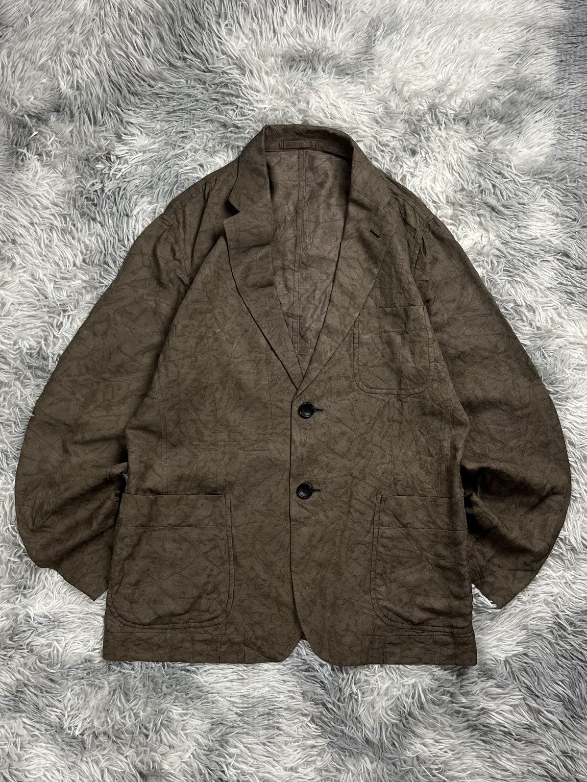 Issey Miyake ISSEY MIYAKE MEN Dyed Patch Pocket Jacket Mocha Size 44L - 1 Thumbnail