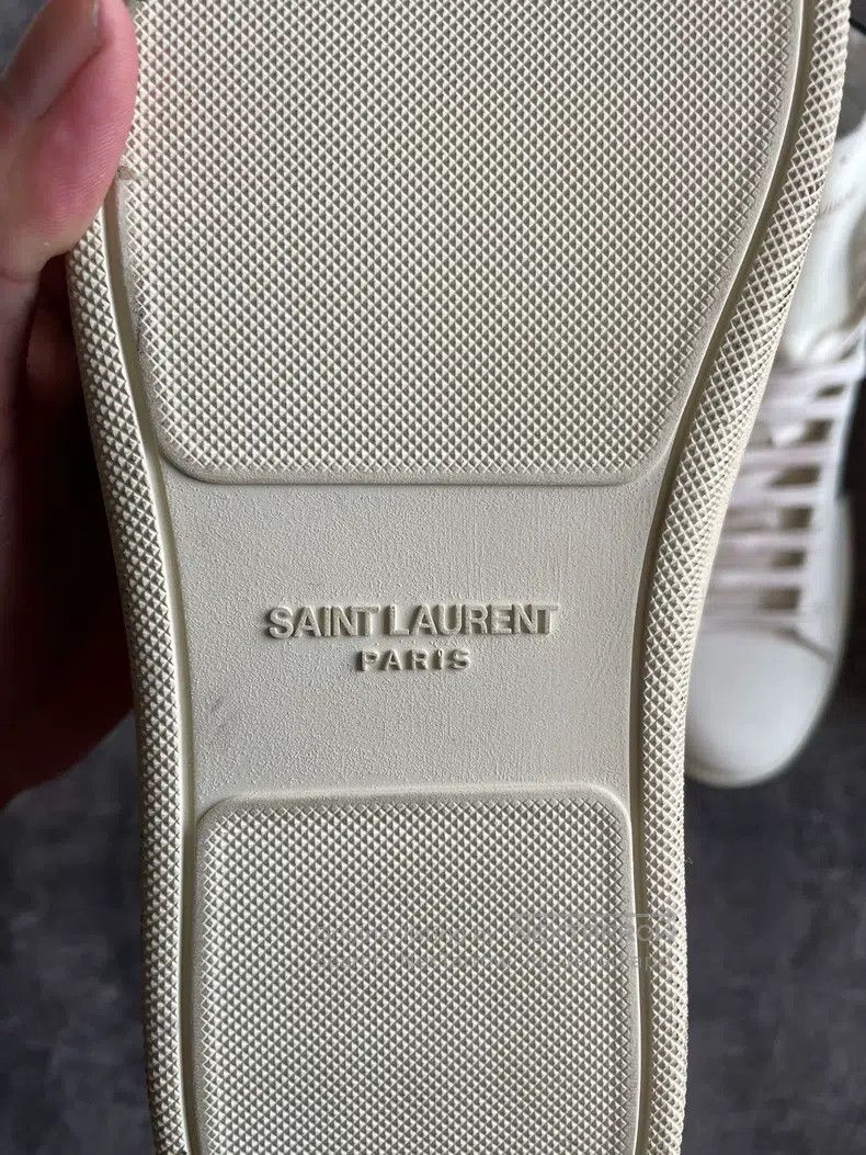 Saint Laurent Paris Saint Laurent Paris High Top Blue and White Patchwork Snea Size US 7 / EU 40 - 6 Thumbnail