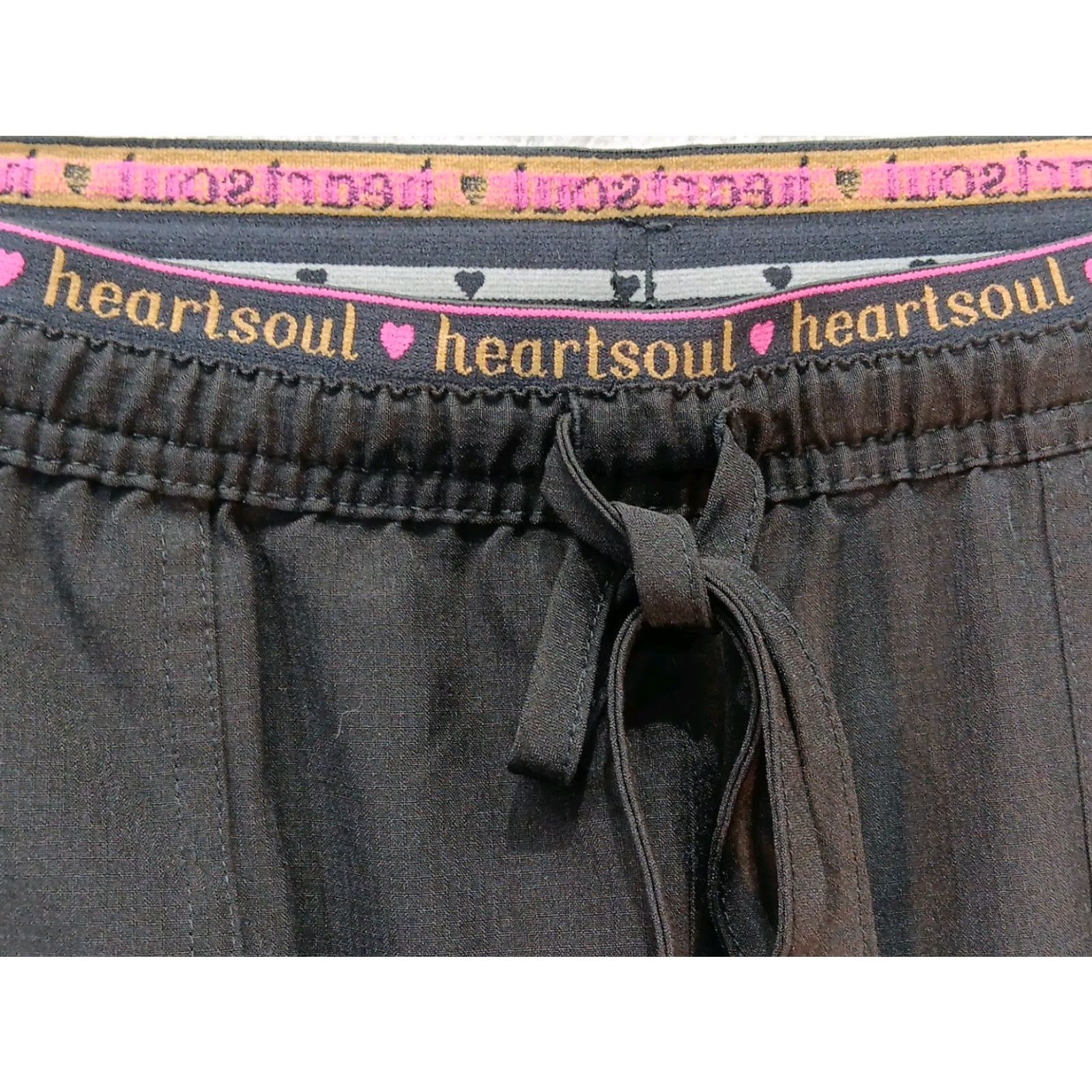 Vintage Heartsoul Scrub Pants Women Medium Tall Black Drawstring Elastic Waist GUC Size 32" / US 10 / IT 46 - 3 Thumbnail