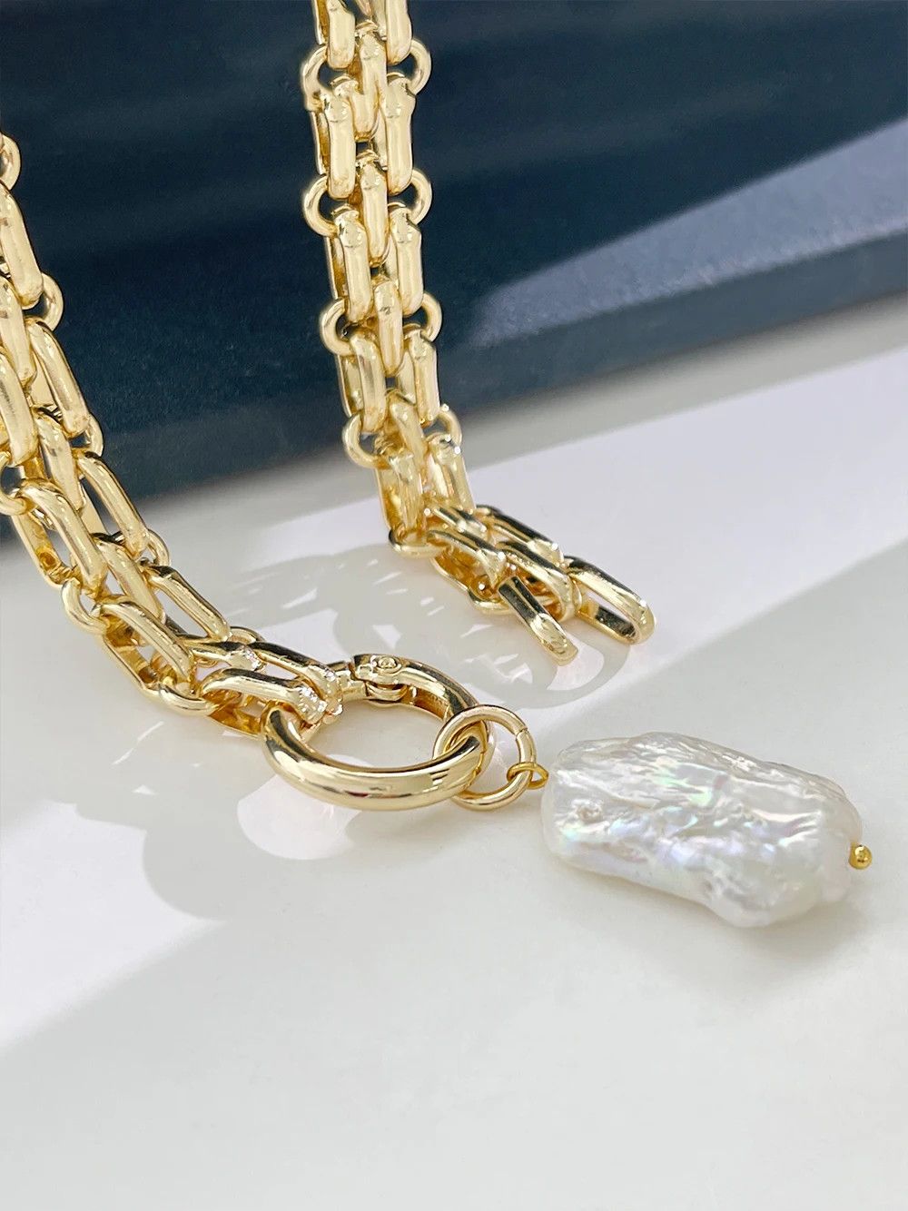 Other Big Square Natural Freshwater Pearl Necklace Size ONE SIZE - 3 Thumbnail
