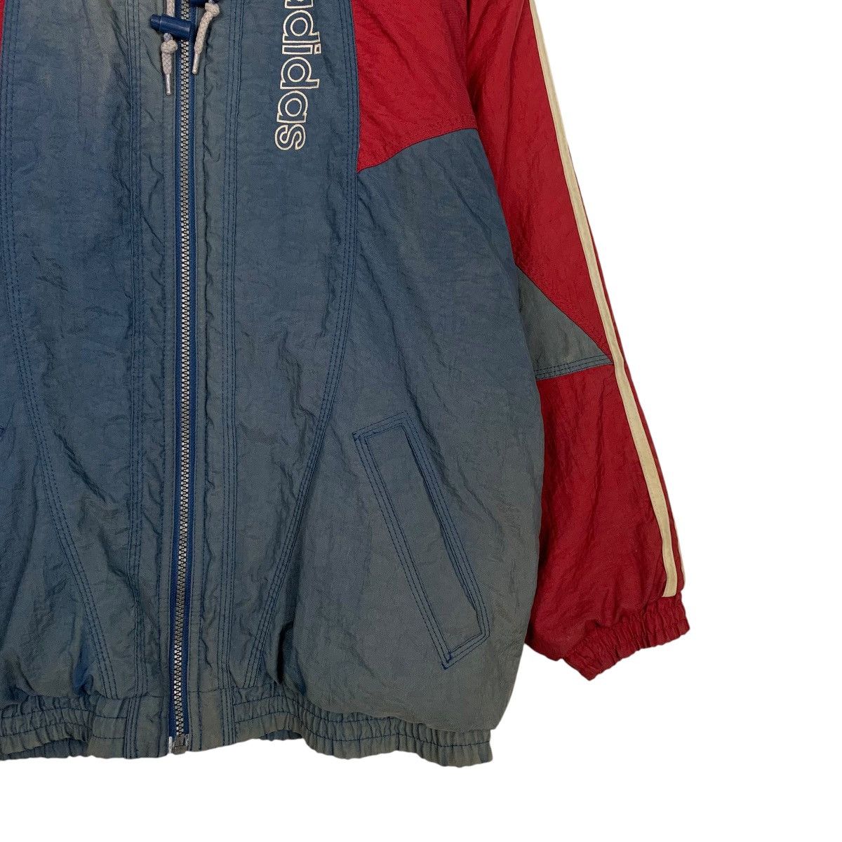 Adidas Vintage Adidas Big Logo Two Tones Windbreaker Jacket Size US XL / EU 56 / 4 - 5 Thumbnail