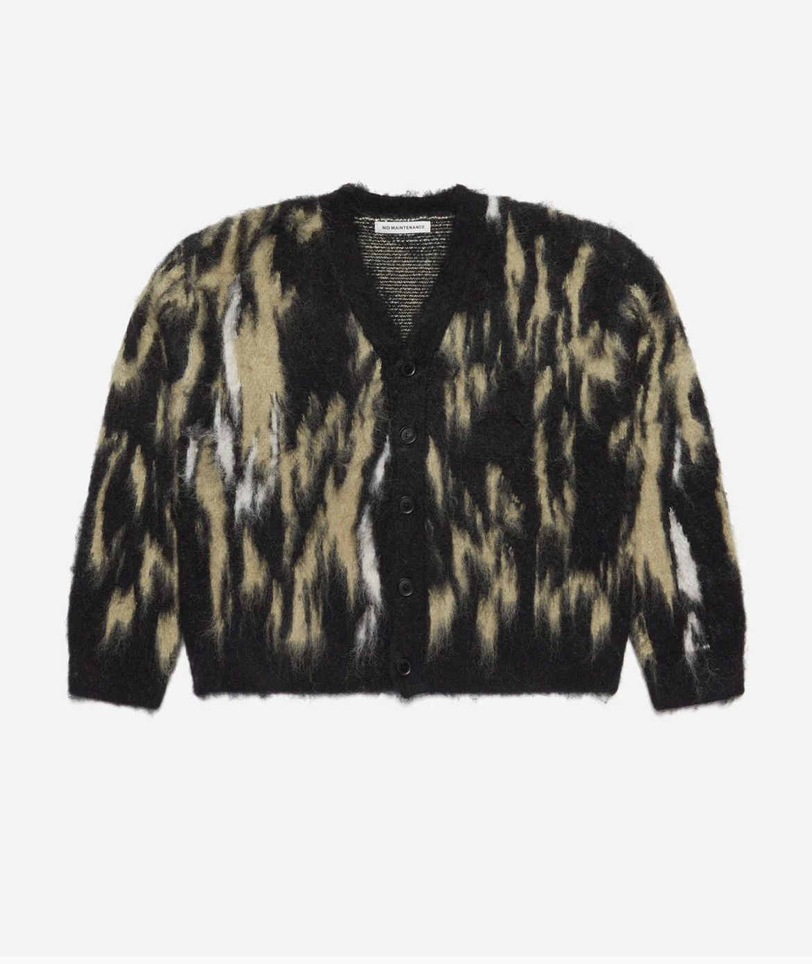 image of Made In USA x Vintage No Maintenance Monochrome 'still' Shag Cardigan in Black, Men's (Size Large)