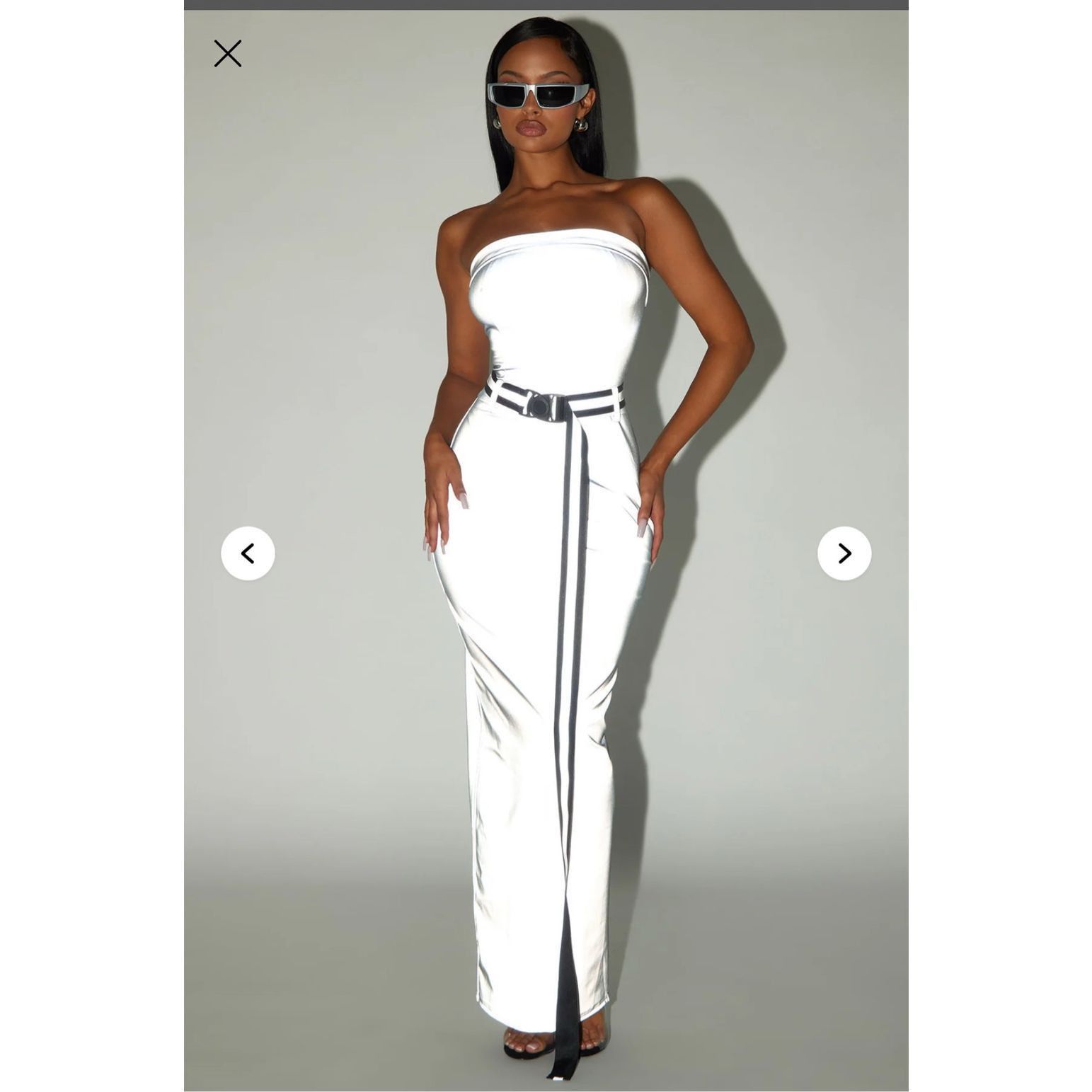 Other Fashion nova Put In Work Reflective Maxi Dress - Silver Size M / US 6-8 / IT 42-44 - 2 Thumbnail