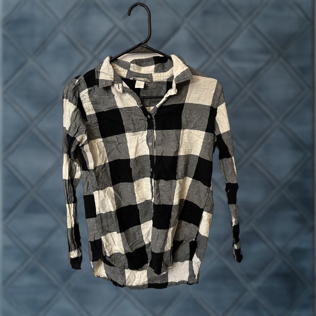 H&M H&M Button-Down Shirt Women's 4 Plaid Flannel Long Sleeve Multicolor Casual Outdoor Regular Fit Size S / US 4 / IT 40 - 1 Thumbnail