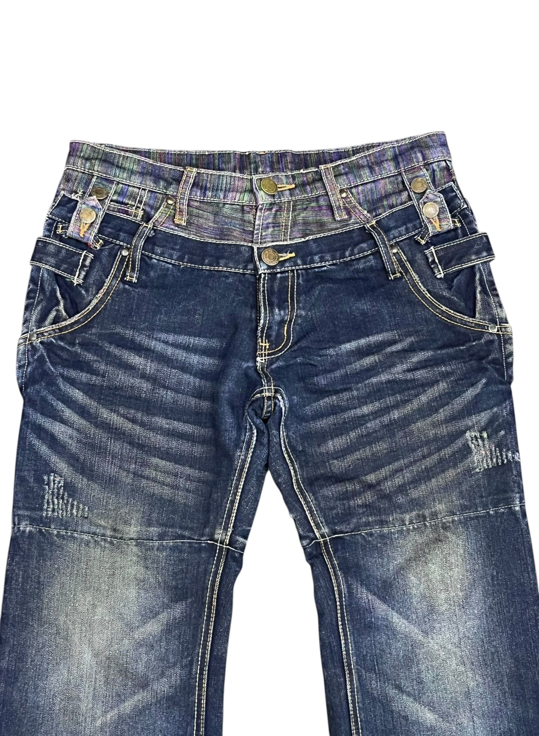 Real Japan Blues Gumu Int'l Grunge Hybrid Double Waist Jeans W31 Rare Size US 31 - 3 Thumbnail