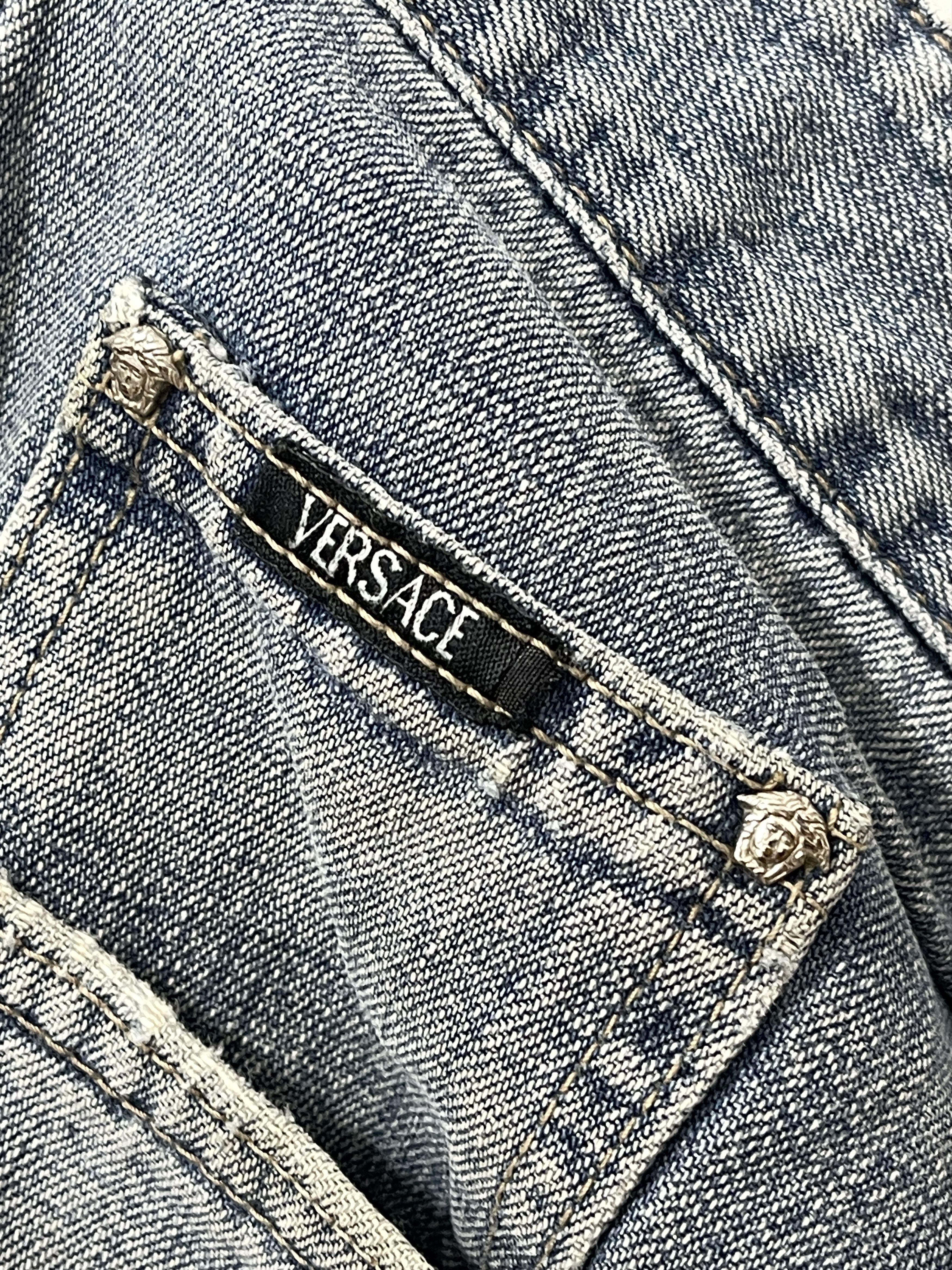 Versace Vintage Versace Jeans Couture Faded Distressed Baggy Pants Size US 42 / EU 58 - 3 Thumbnail