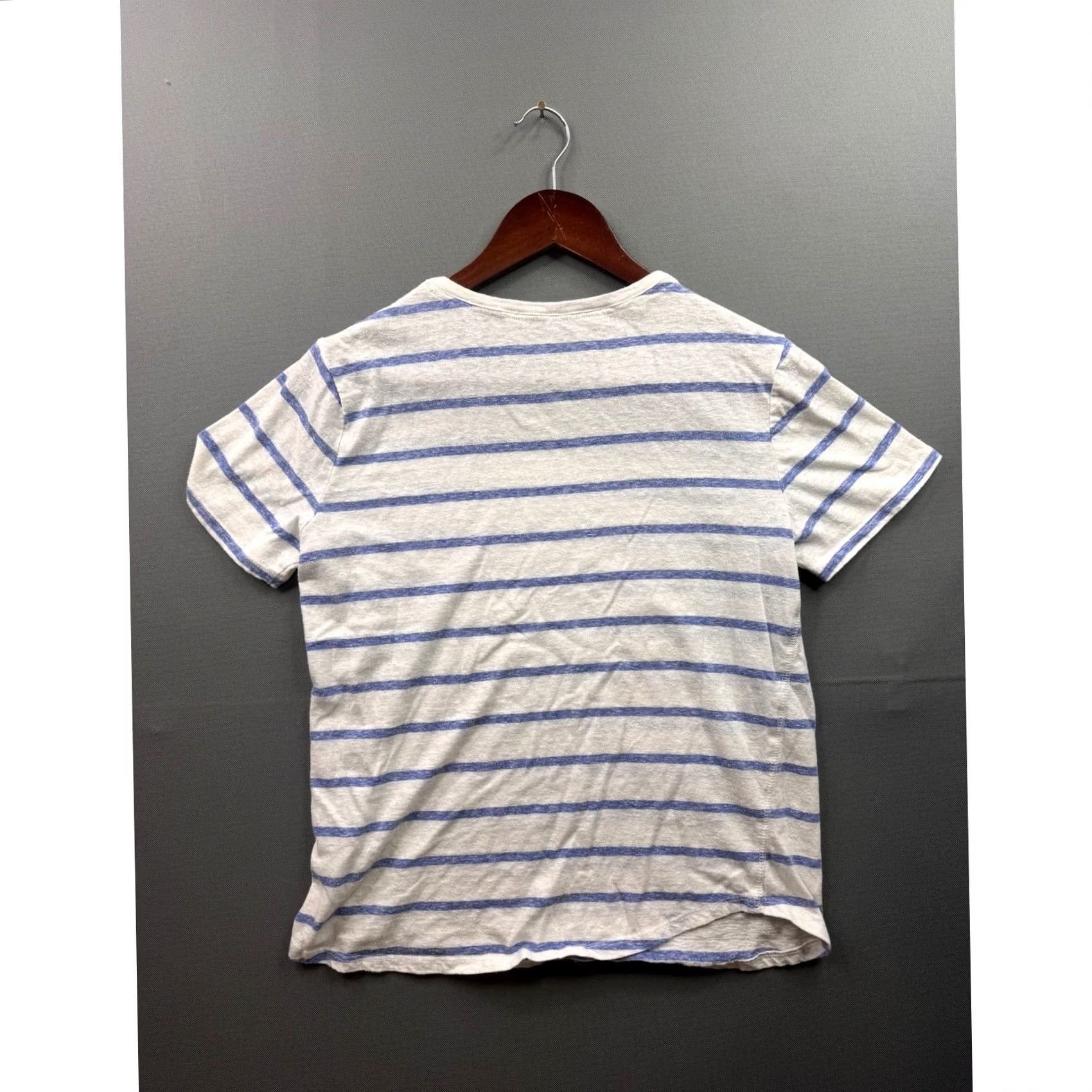 Aeropostale Aeropostale Womens Medium Blue White Striped Short Sleeve Crew Neck T-Shirt Size M / US 6-8 / IT 42-44 - 4 Thumbnail