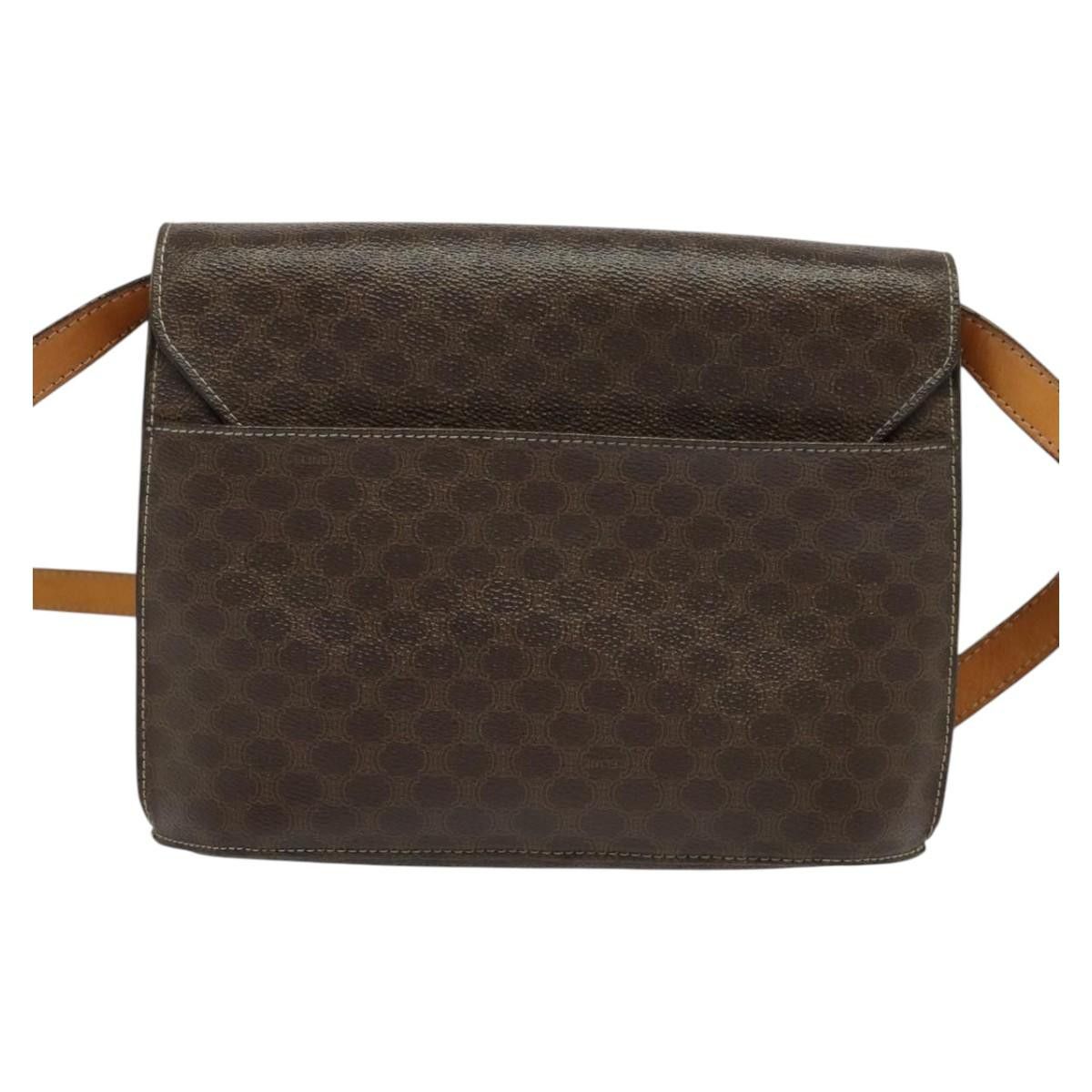 Celine CELINE Macadam Canvas Shoulder Bag Pvc Leather Brown Gold Size ONE SIZE - 3 Thumbnail