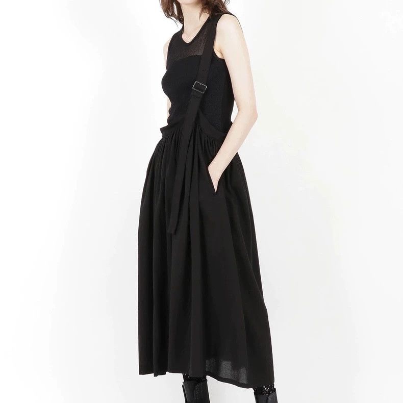 Yohji Yamamoto yohji yamamoto size 1 Black cotton suspender skirt 2503-Nex Size 24" / US 00 / IT 34 - 3 Thumbnail