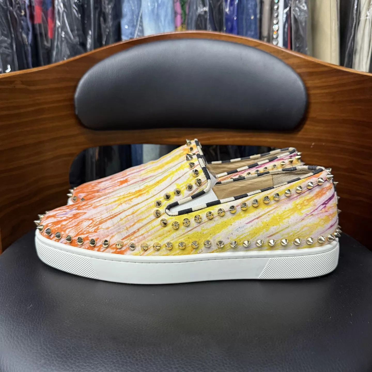 Christian Louboutin CL Lubotin Tie-Dye Red Sole Slip-On Casual Shoes Size US 7.5 / EU 40-41 - 6 Thumbnail
