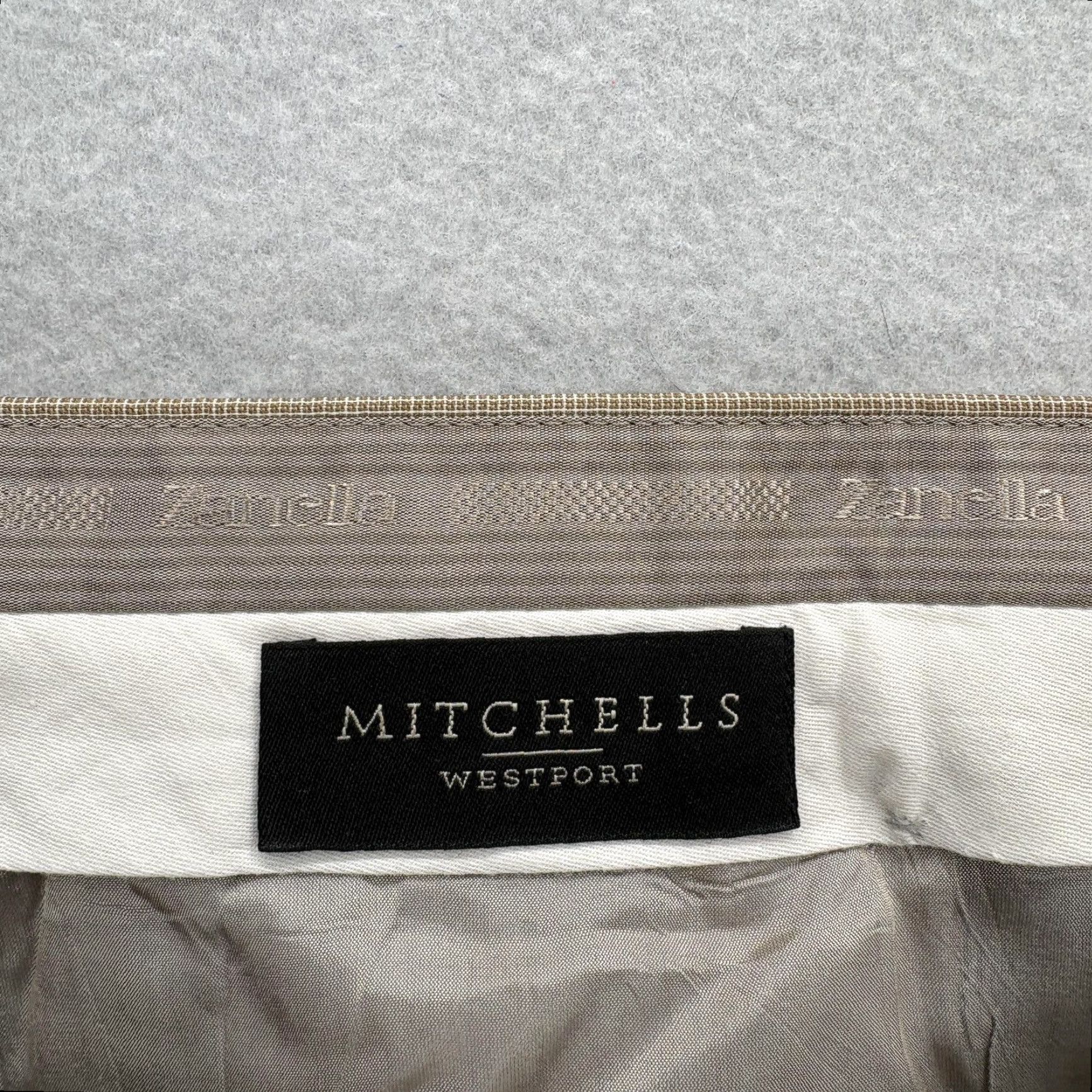 Zanella VINTAGE Zanella Dress Pants Mens 36 Short Brown Micro Check Flat Front Trousers Slacks Size US 36 / EU 52 - 4 Thumbnail