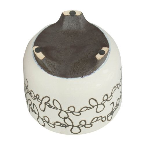 Designer × Homemade S/2 CERAMIC 6/8" SCRIBBLE FOOTED PLANTER, BEIGE Size US L / EU 52-54 / 3 - 7 Thumbnail