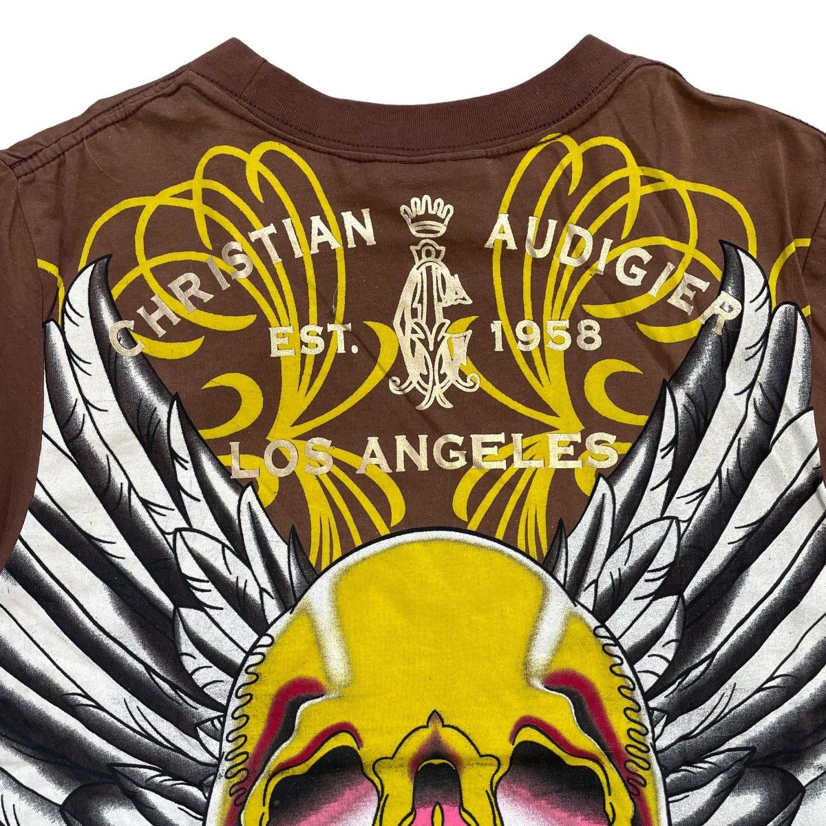 Christian Audigier × Ed Hardy × Vintage VINTAGE Y2K ED HARDY CHRISTIAN AUDIGIER SKULL T-SHIRT Size M / US 6-8 / IT 42-44 - 6 Thumbnail