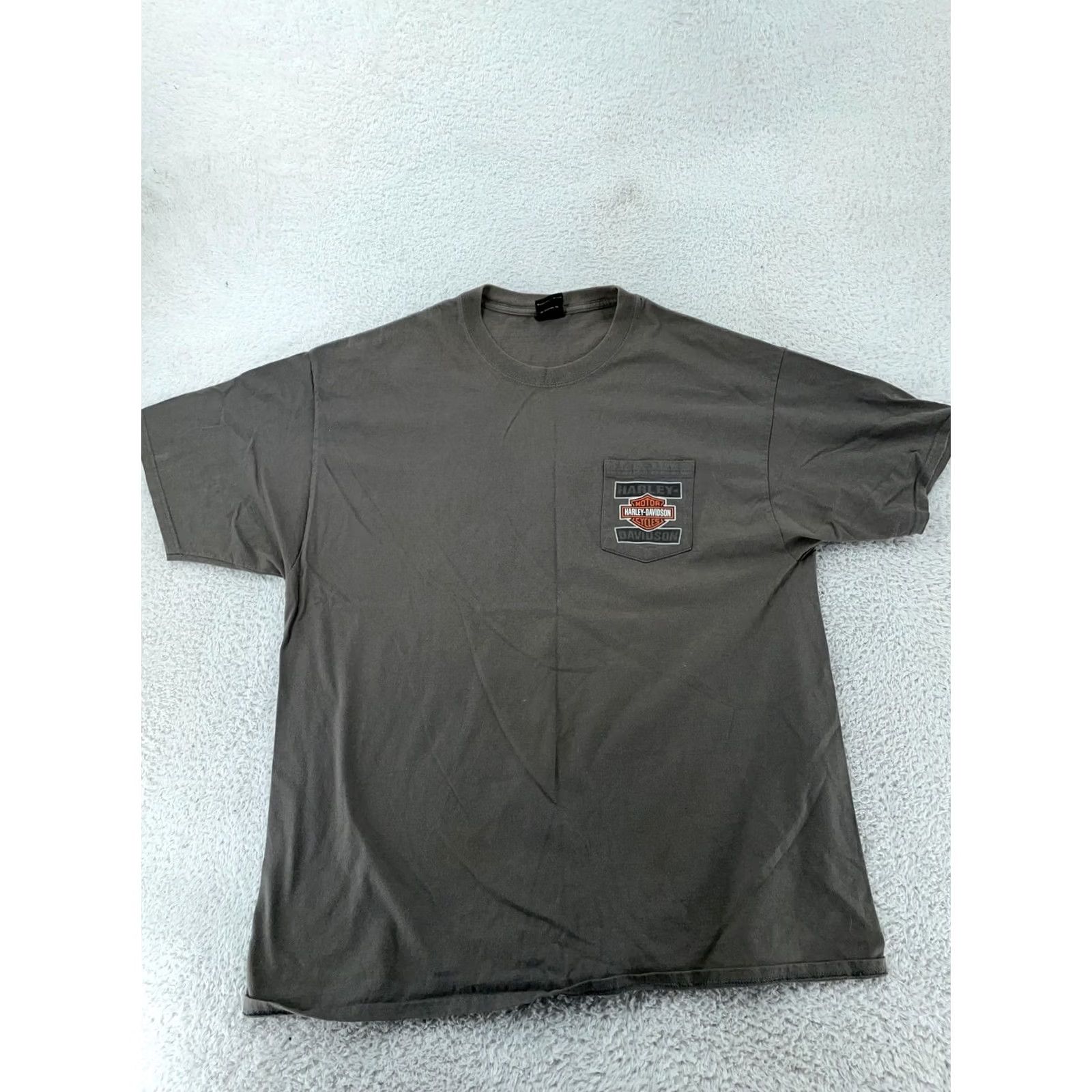 Harley Davidson Harley-Davidson Pocket Shirt Mens XL Mt. Cheaha Oxford Alabama Motorcycle Tee Gray Crew Neck Short Sleeve Pockets Graphic Print Welcome Size US XL / EU 56 / 4 - 5 Thumbnail