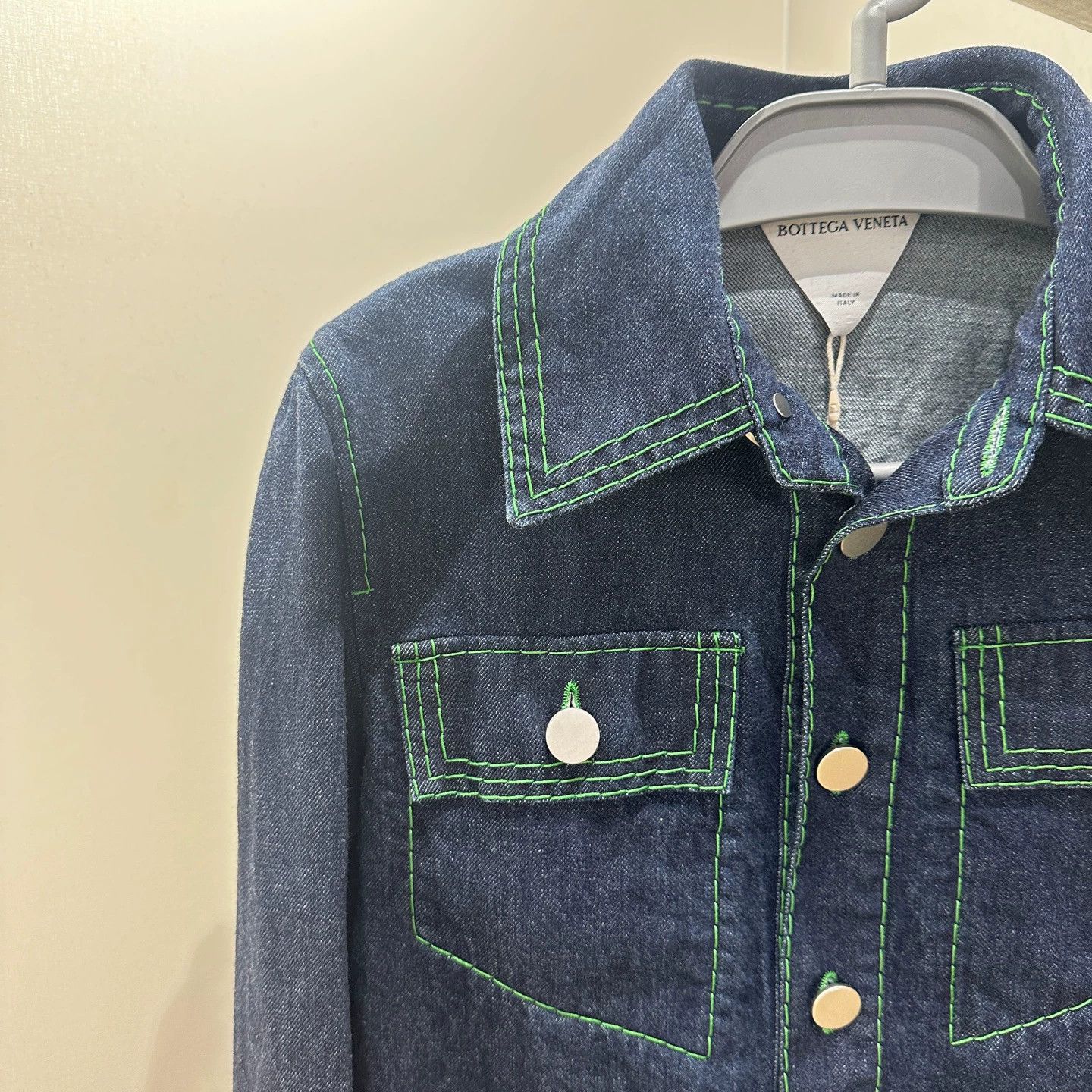 Bottega Veneta BV mar107 navy blue cotton lapel long sleeve denim jacket 36 Size XS / US 0-2 / IT 36-38 - 4 Thumbnail